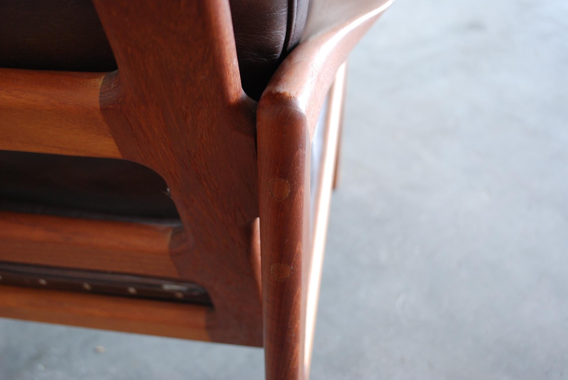 Illum Wikkelsø Leather Armchair Chair Brown Niels Eilersen For Sale 1