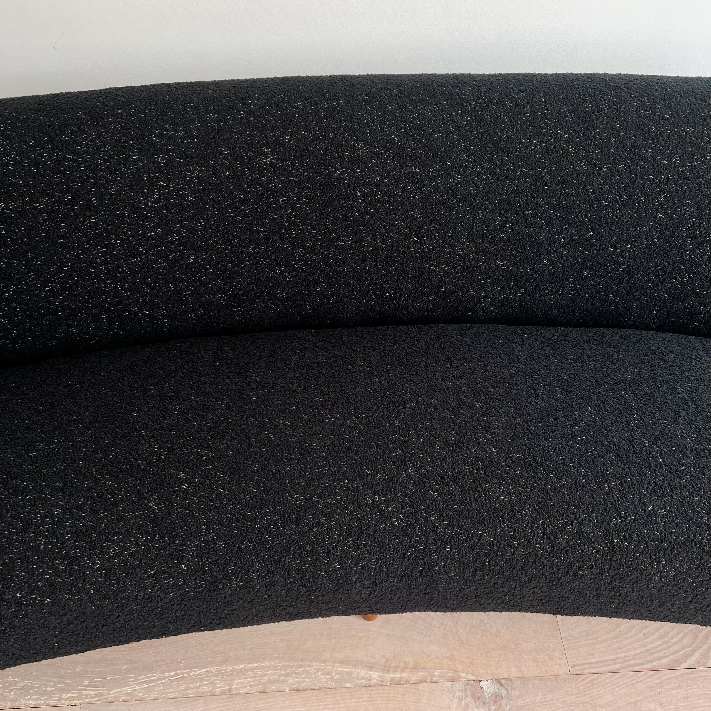 Mid-Century Modern Illum Wikkelso's Rare Banana Curved Sofa - Model 450 - New Upholstery
