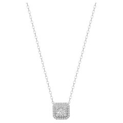 Asscher Collier double halo lumineux