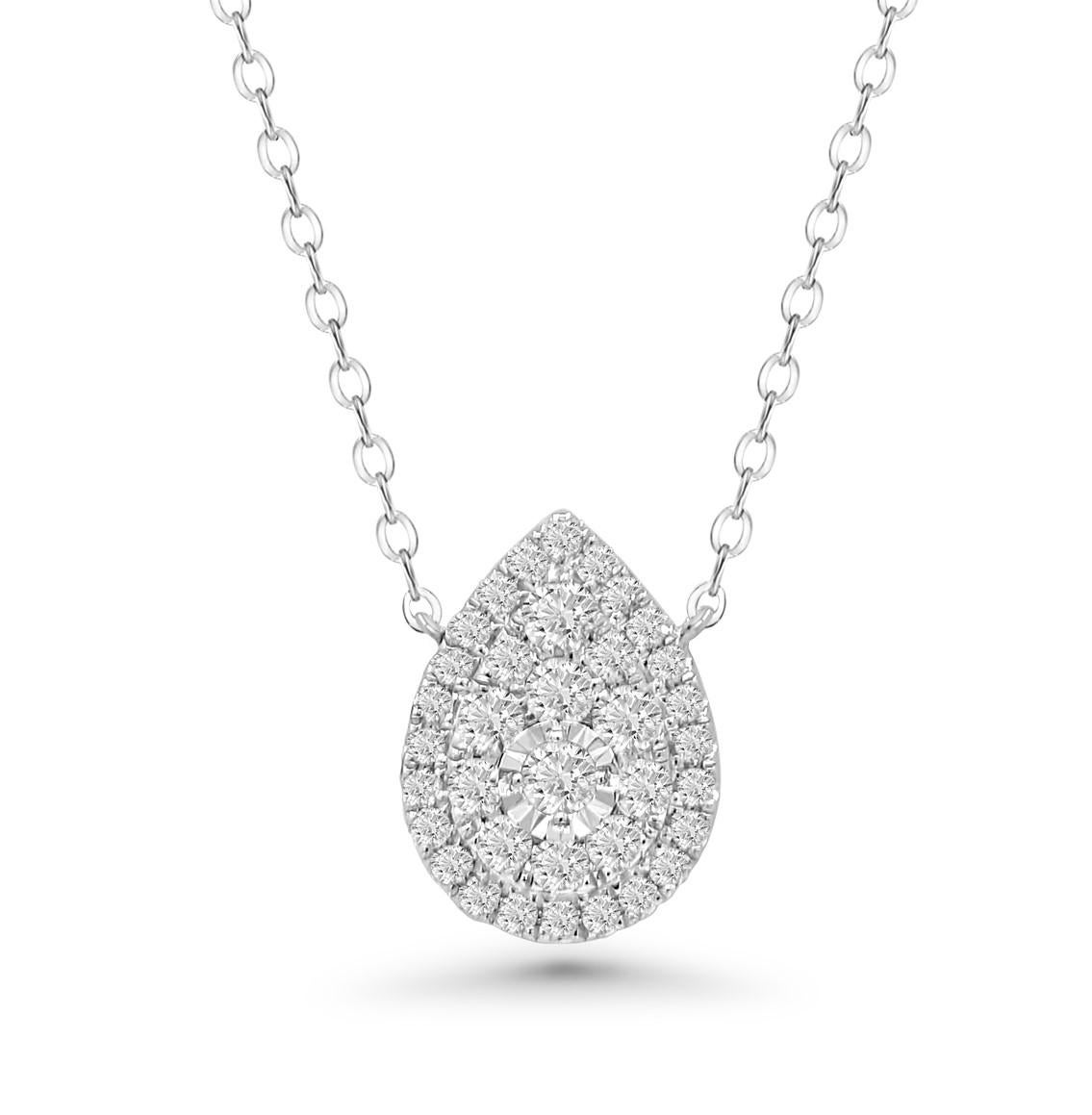 Illuminate Pear Double Halo Necklace Carat TW by Rupali Adani Fine Jewellery In New Condition For Sale In Dubai, DU