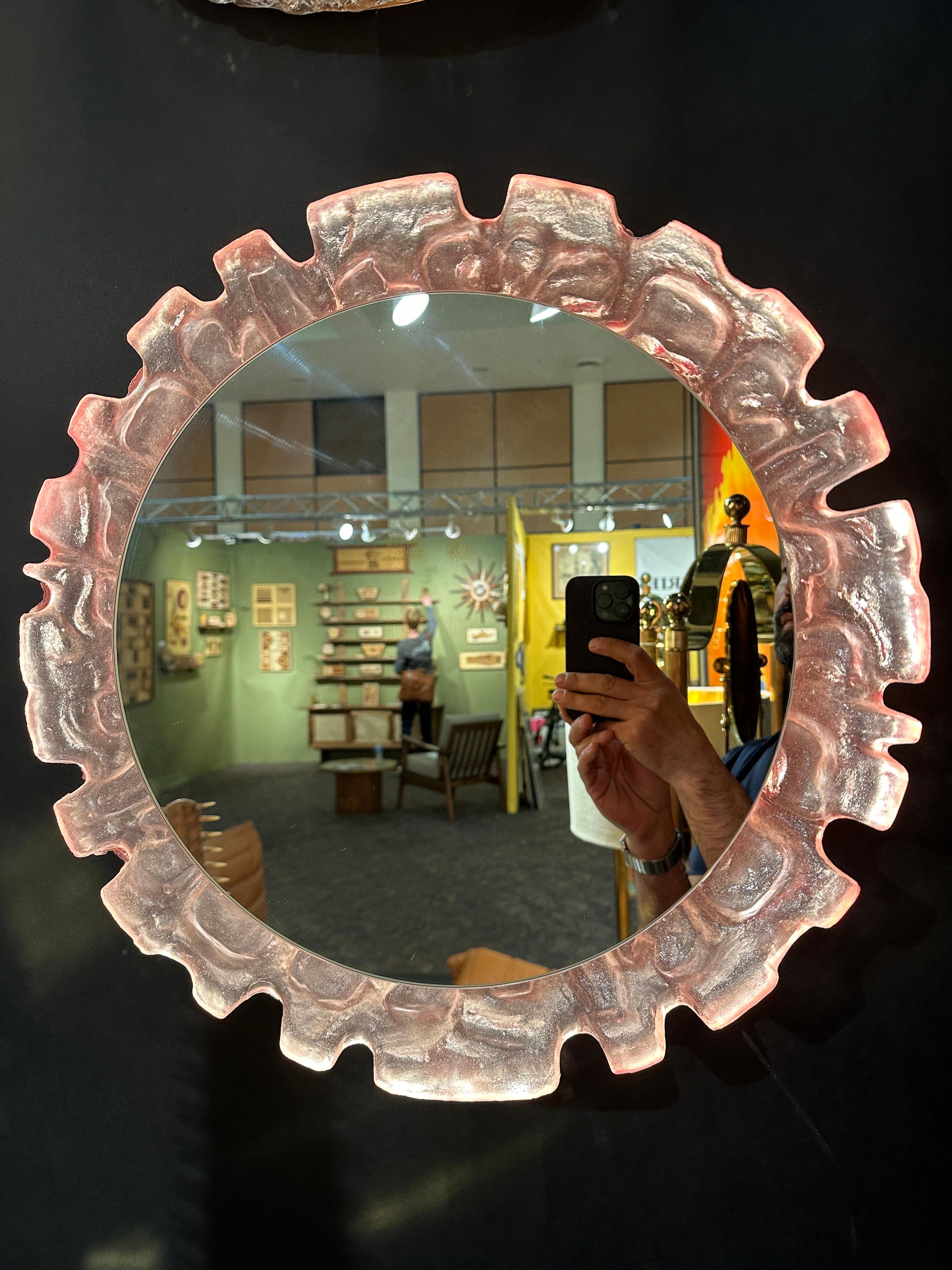 Illuminated Acrylic Vanity Mirror For Sale 2