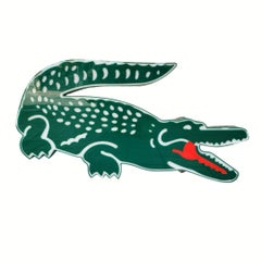 Illuminated advertising sign of the crocodile, Lacoste logo, 1980s