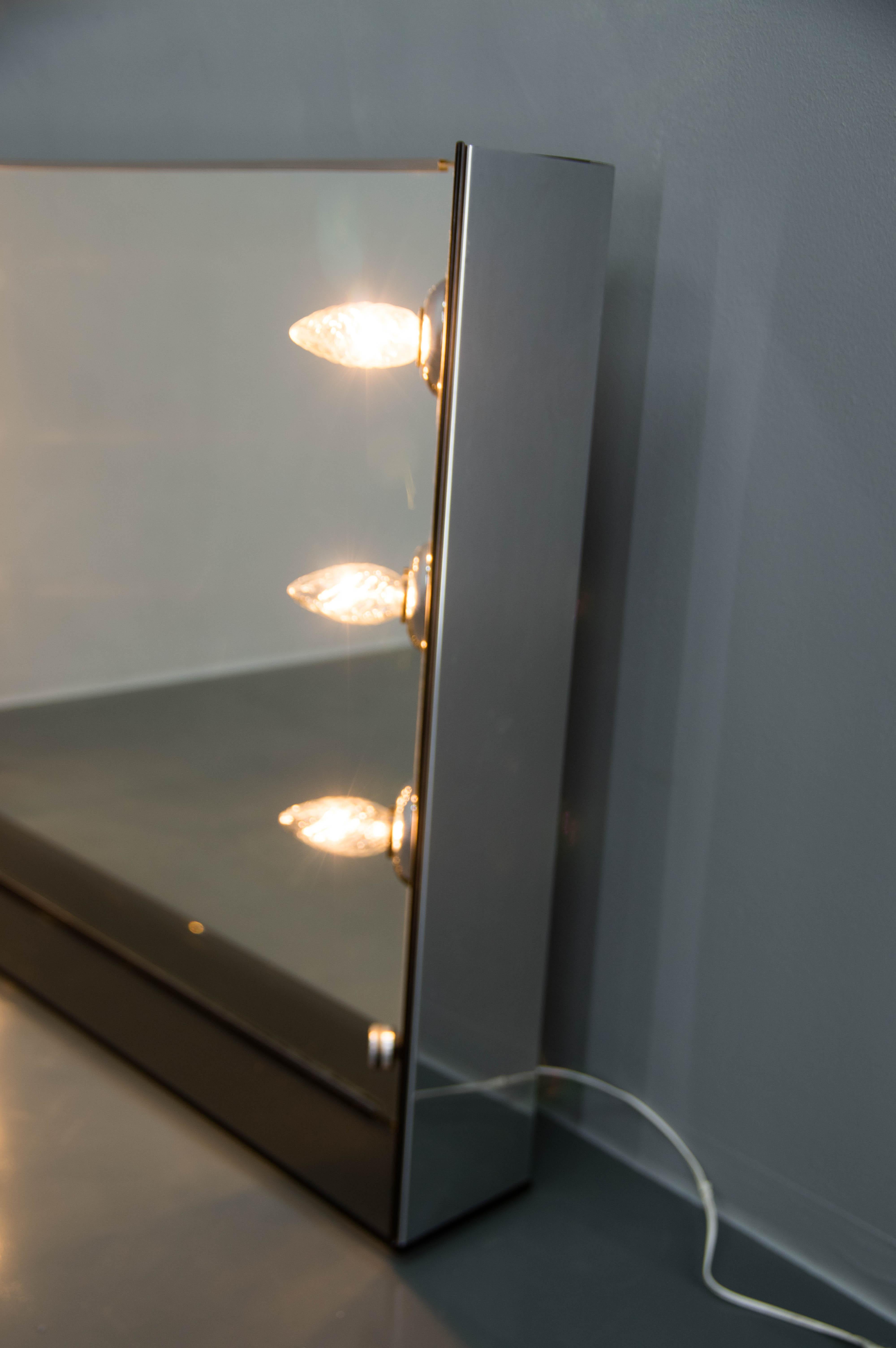 Italian Illuminated Bathroom Mirror, Italy, 1970s