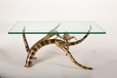 Beleuchteter Cicada-Couchtisch aus Messing von Henri Fernandez