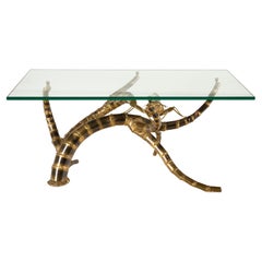 Illuminated Brass Cicada Coffee Table by Henri Fernandez