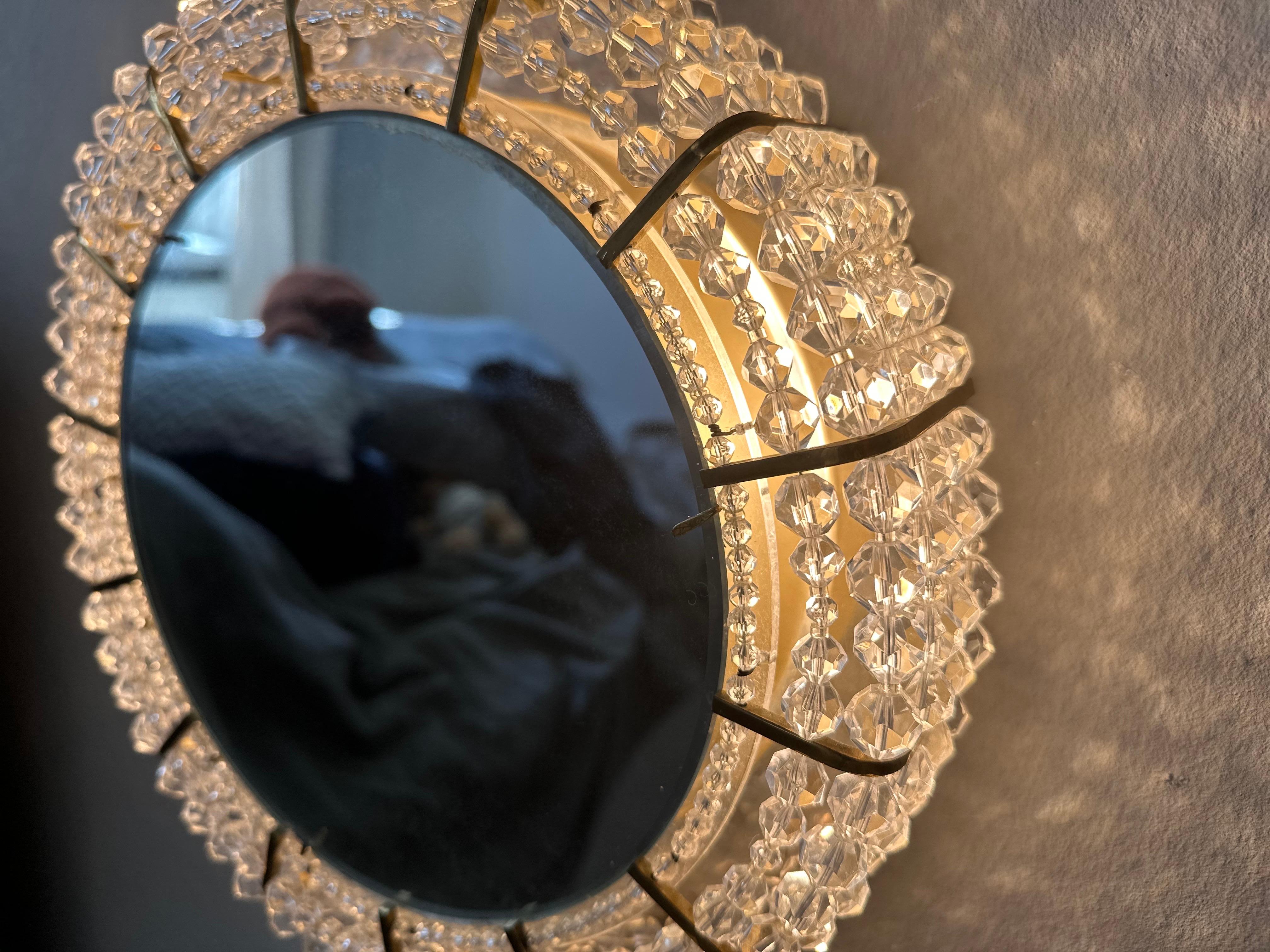 Miroir en laiton illuminé par Emil Stejnar pour Rupert Nikoll, Autriche, années 1950 en vente 5