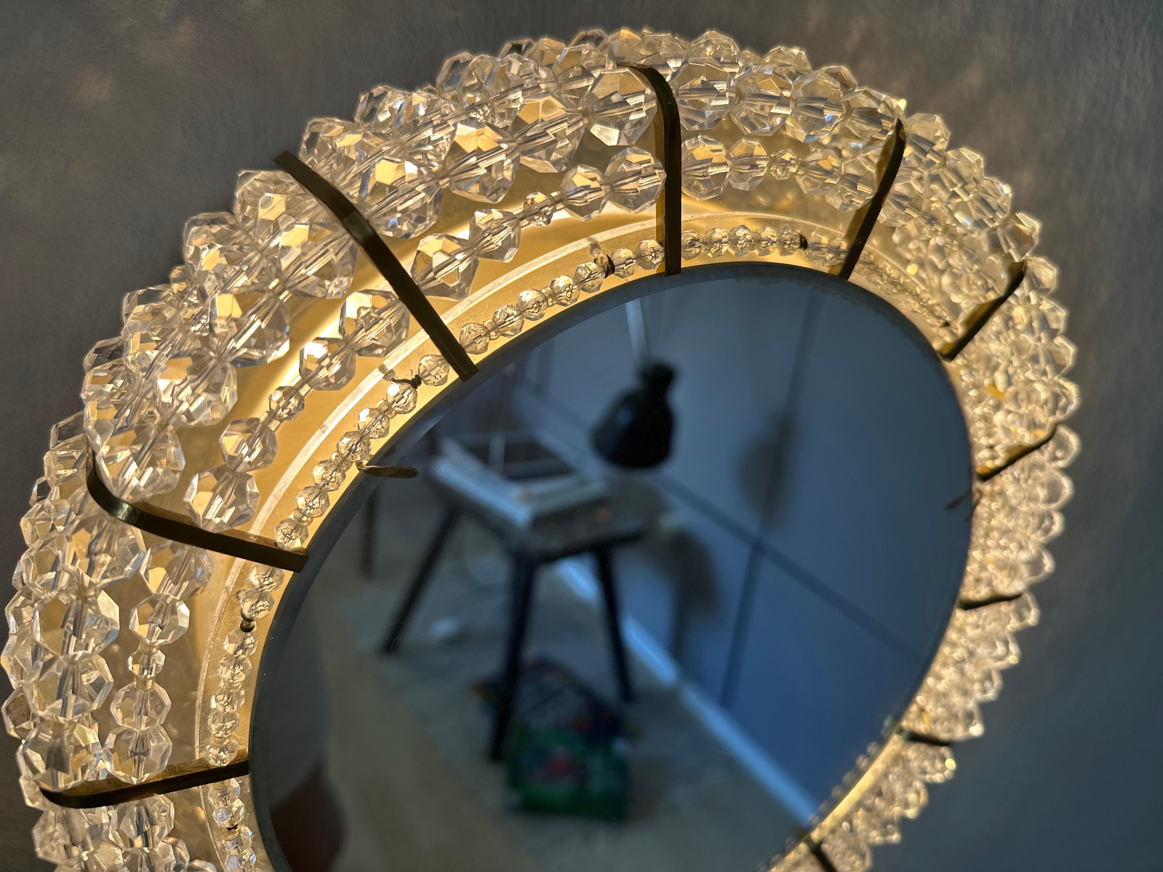 Miroir en laiton illuminé par Emil Stejnar pour Rupert Nikoll, Autriche, années 1950 en vente 7