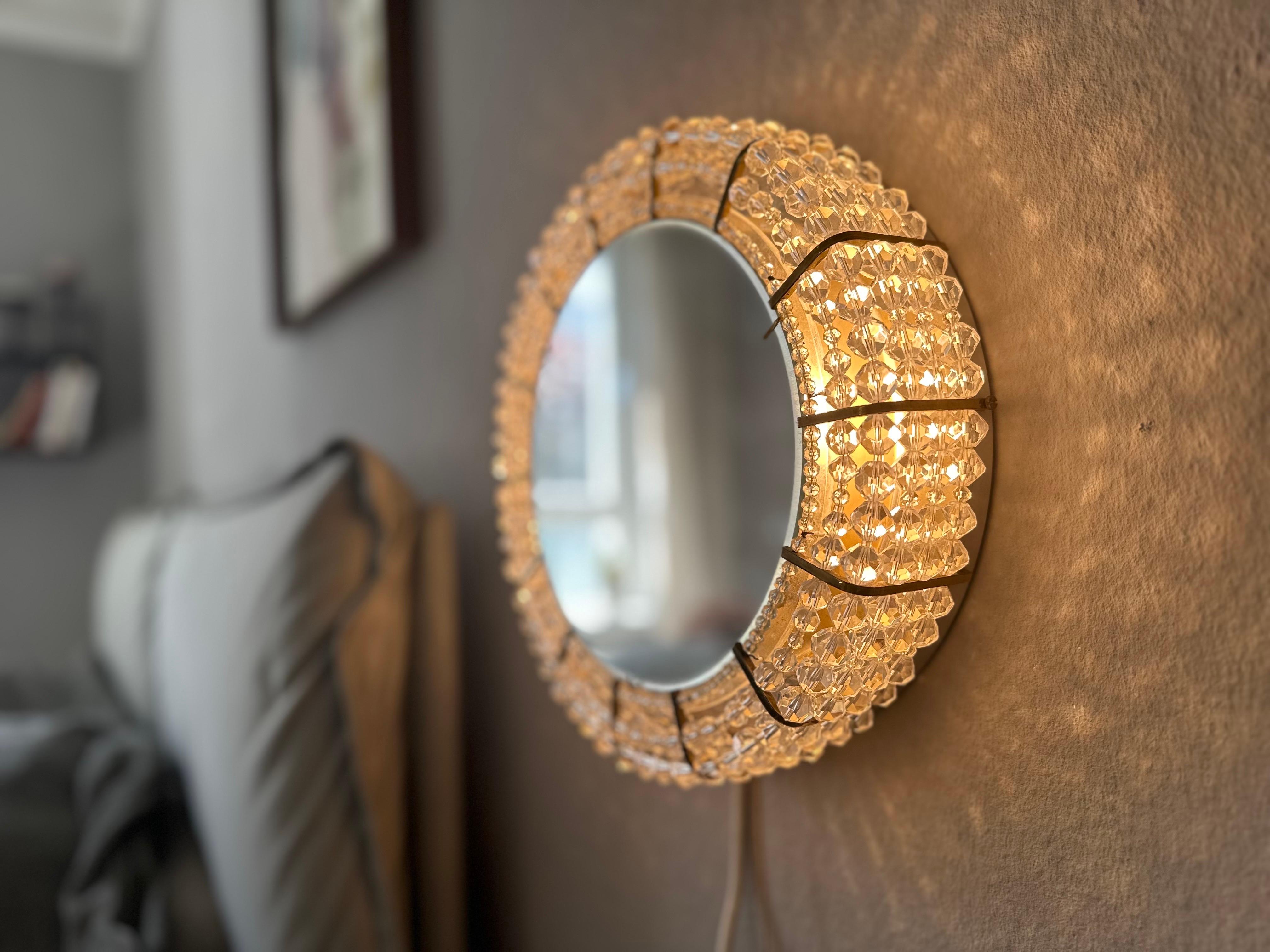Miroir en laiton illuminé par Emil Stejnar pour Rupert Nikoll, Autriche, années 1950 en vente 9