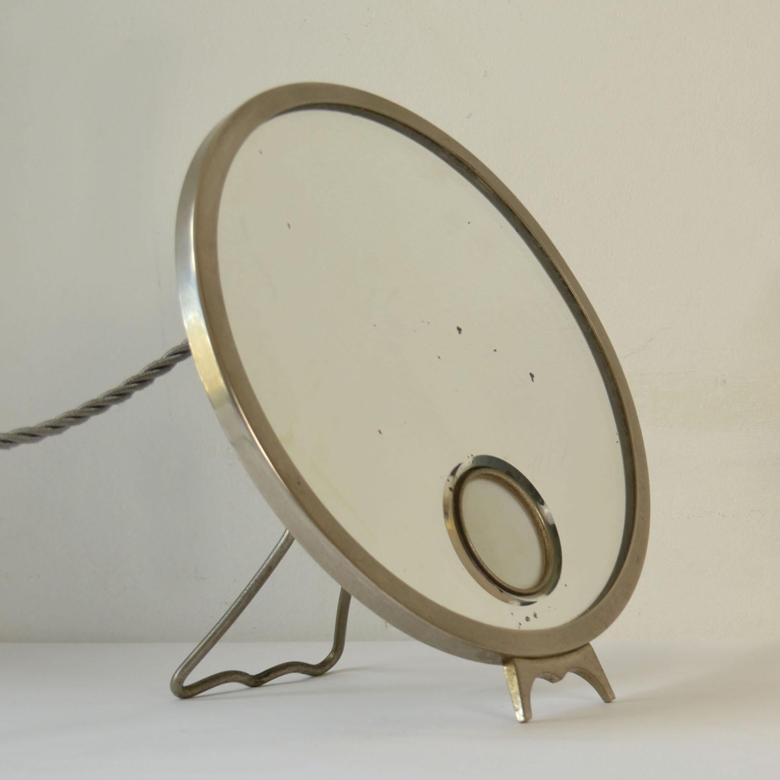 French Illuminated Brot Mirophar Table Mirror, France, 1920's For Sale