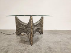 Illuminated Brutalist Coffee Tables, Set of 2, 1970s