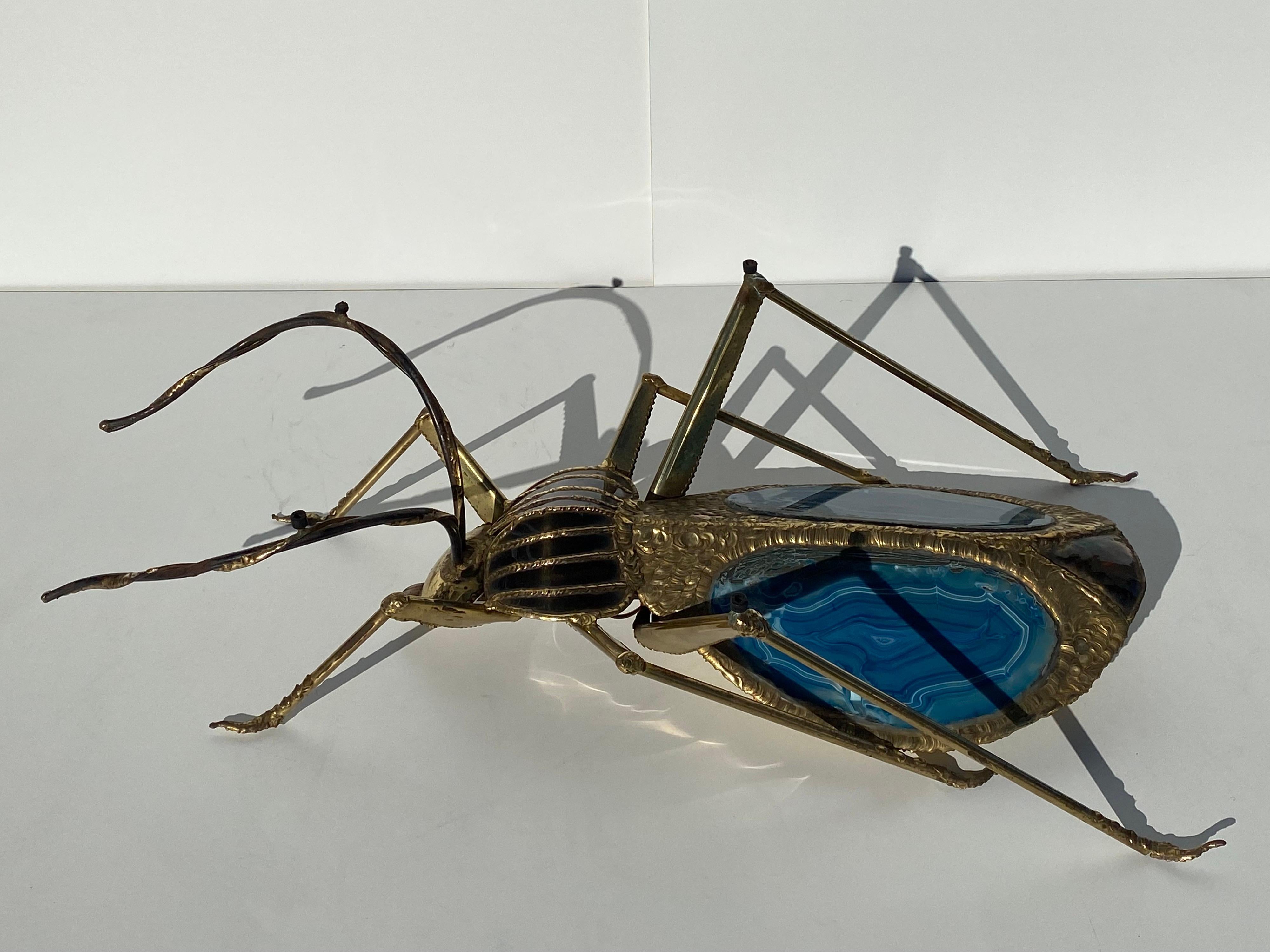 Beleuchtete Cicada / Käfer-Skulptur als Couchtisch (Messing) im Angebot