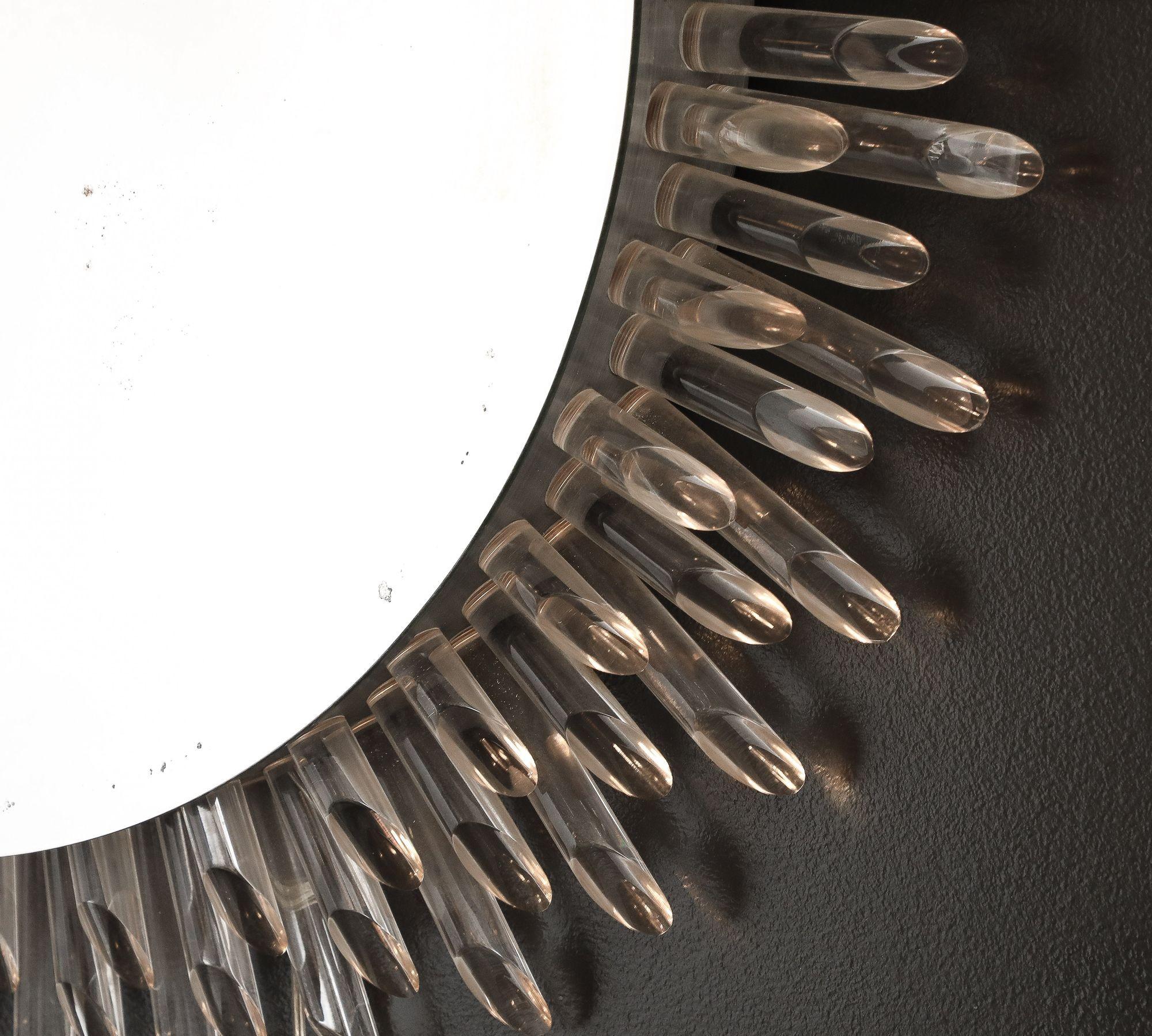 Illuminated Circular Sunburst Mirror For Sale 4