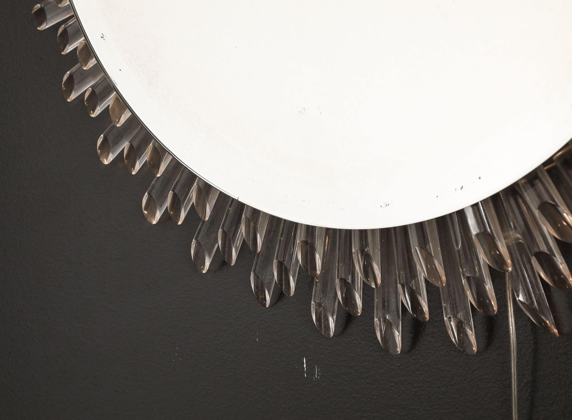 Illuminated Circular Sunburst Mirror For Sale 5