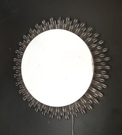 Illuminated Circular Sunburst Mirror