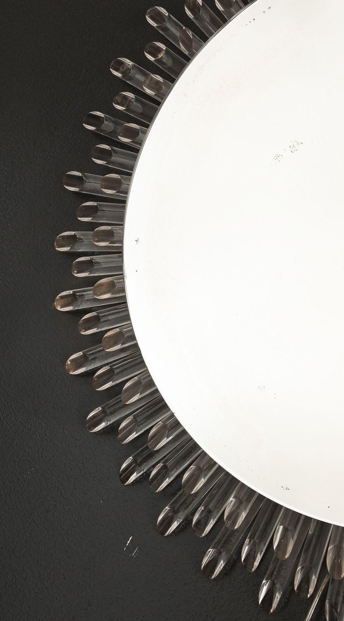 Late 20th Century Illuminated Circular Sunburst Mirror For Sale