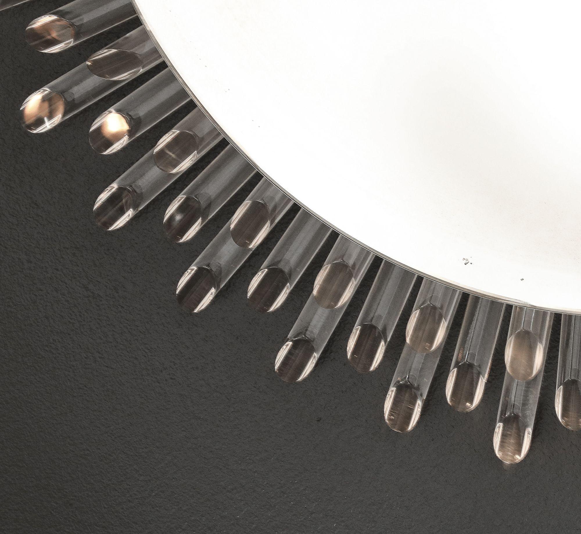 Illuminated Circular Sunburst Mirror For Sale 1