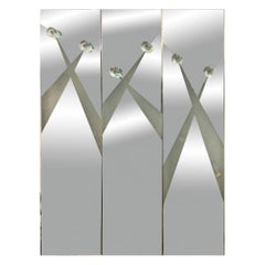 Illuminated Coat Rack Mirror, Italy, 1970s
