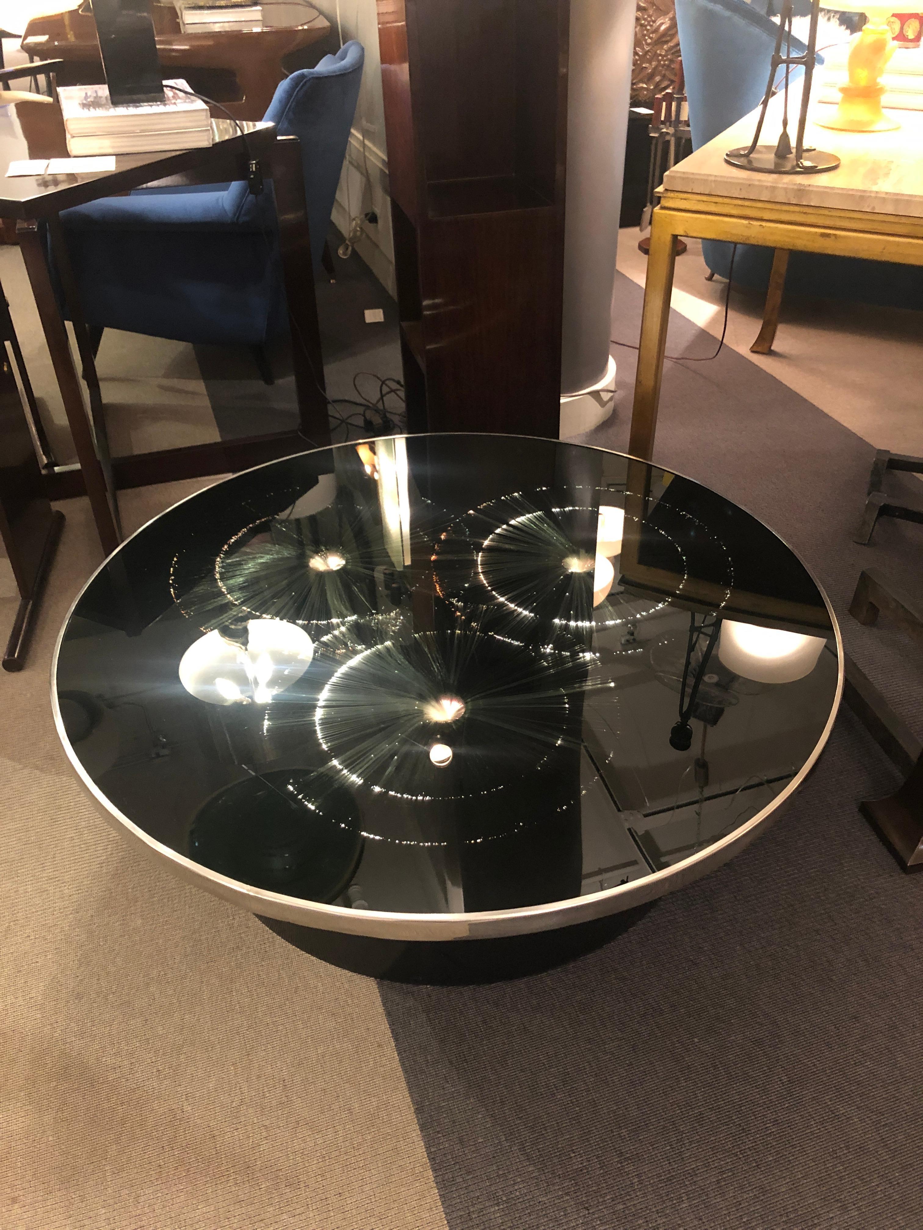 Illuminated Coffee Table, Italy, 1970s In Good Condition For Sale In New York, NY