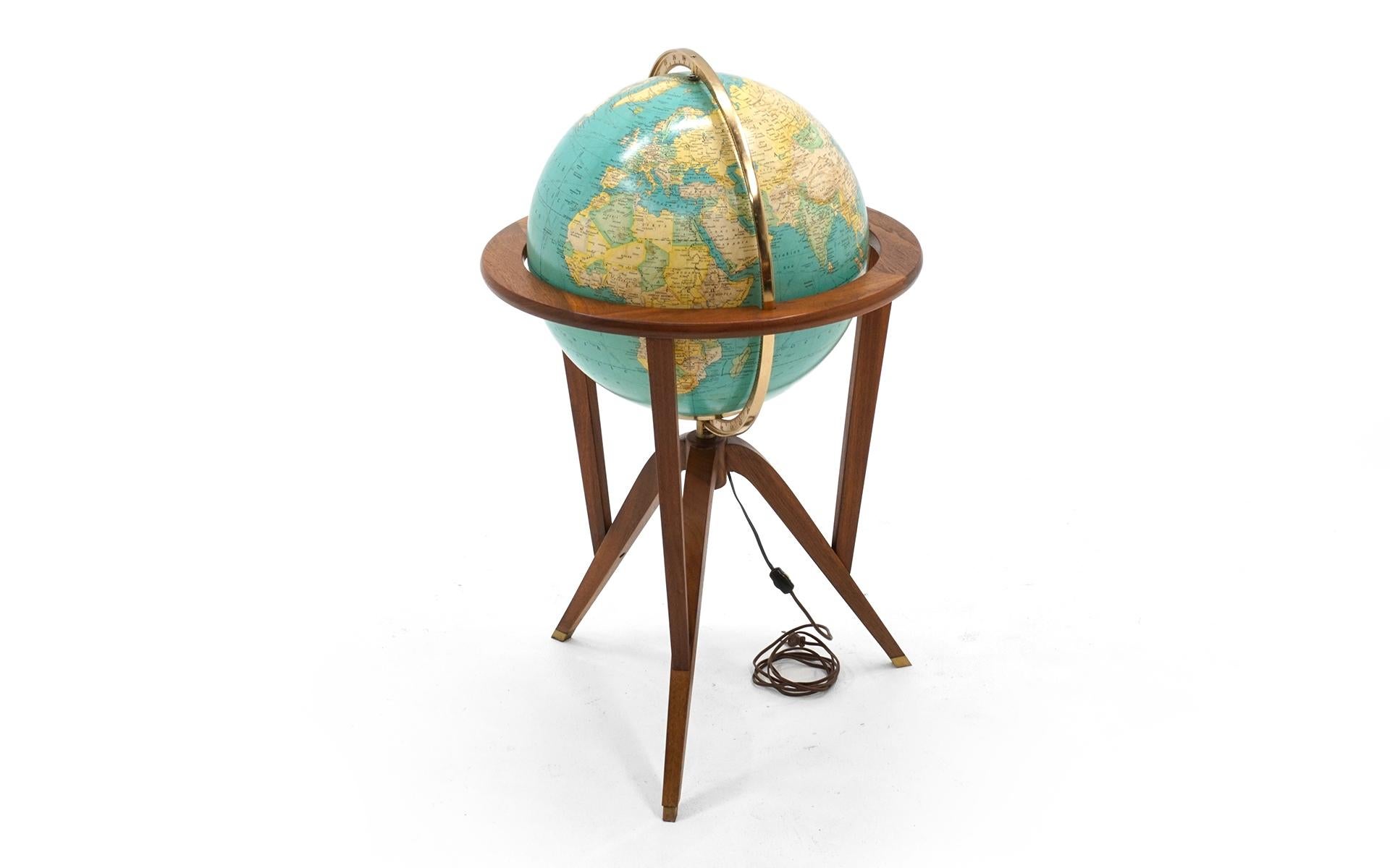 Illuminated "Cosmopolitan" Globe by Edward Wormley for Dunbar at 1stDibs