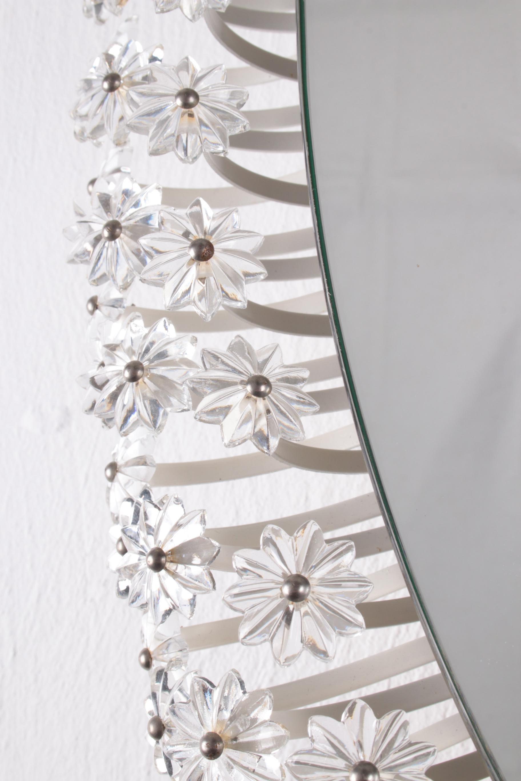Mid-Century Modern Illuminated Floral Mirror Design by Emil Stejnar for Rupert Nikoll, 1950s