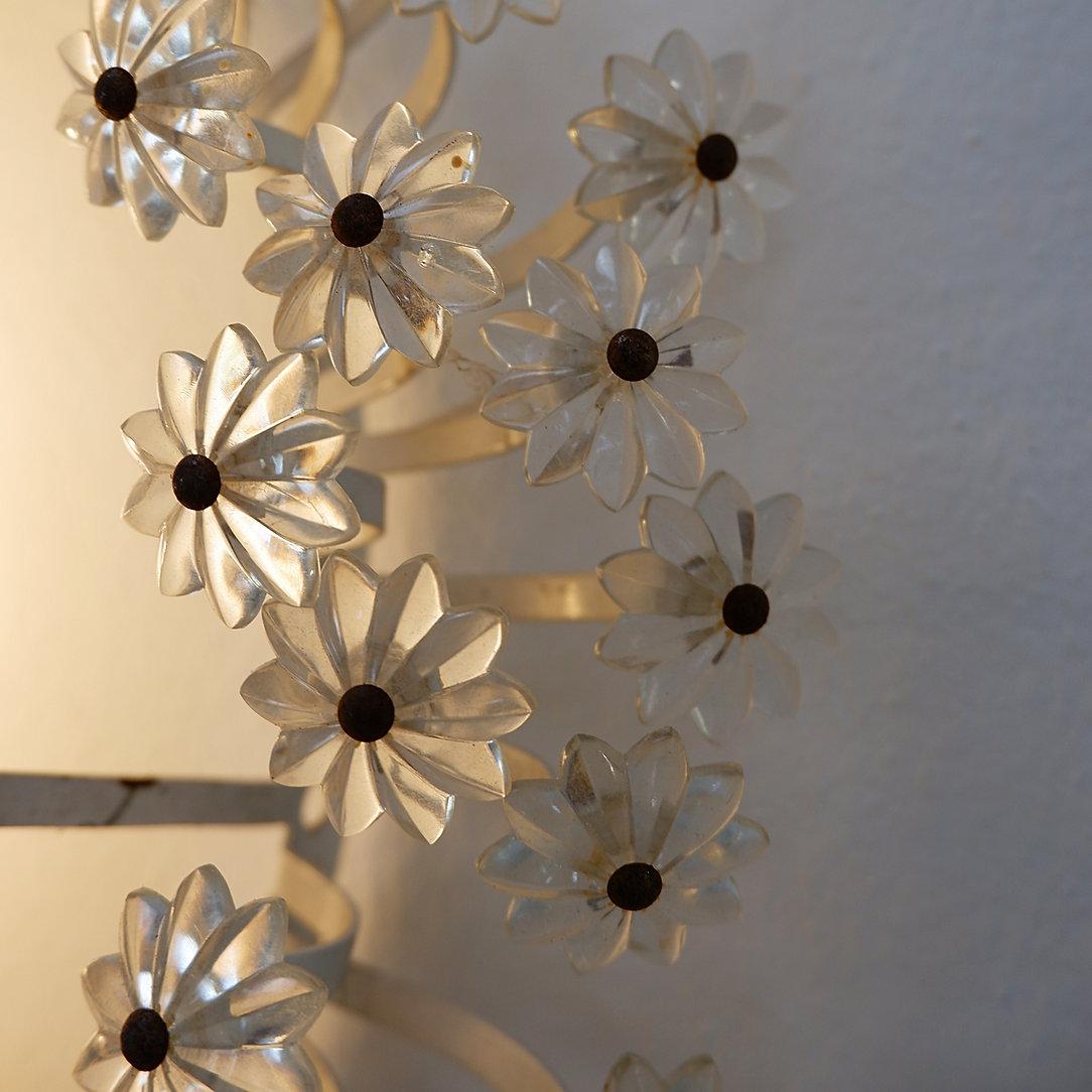 Mid-Century Modern Miroir illuminé à fleurs (Ø 30cm) par Emil Stejnar pour Rupert Nikoll - 1960s en vente