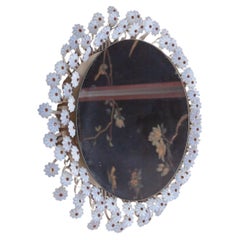 Illuminated Flower Wall mounted Round Mirror by Münchner Zierspiegel, 1960s