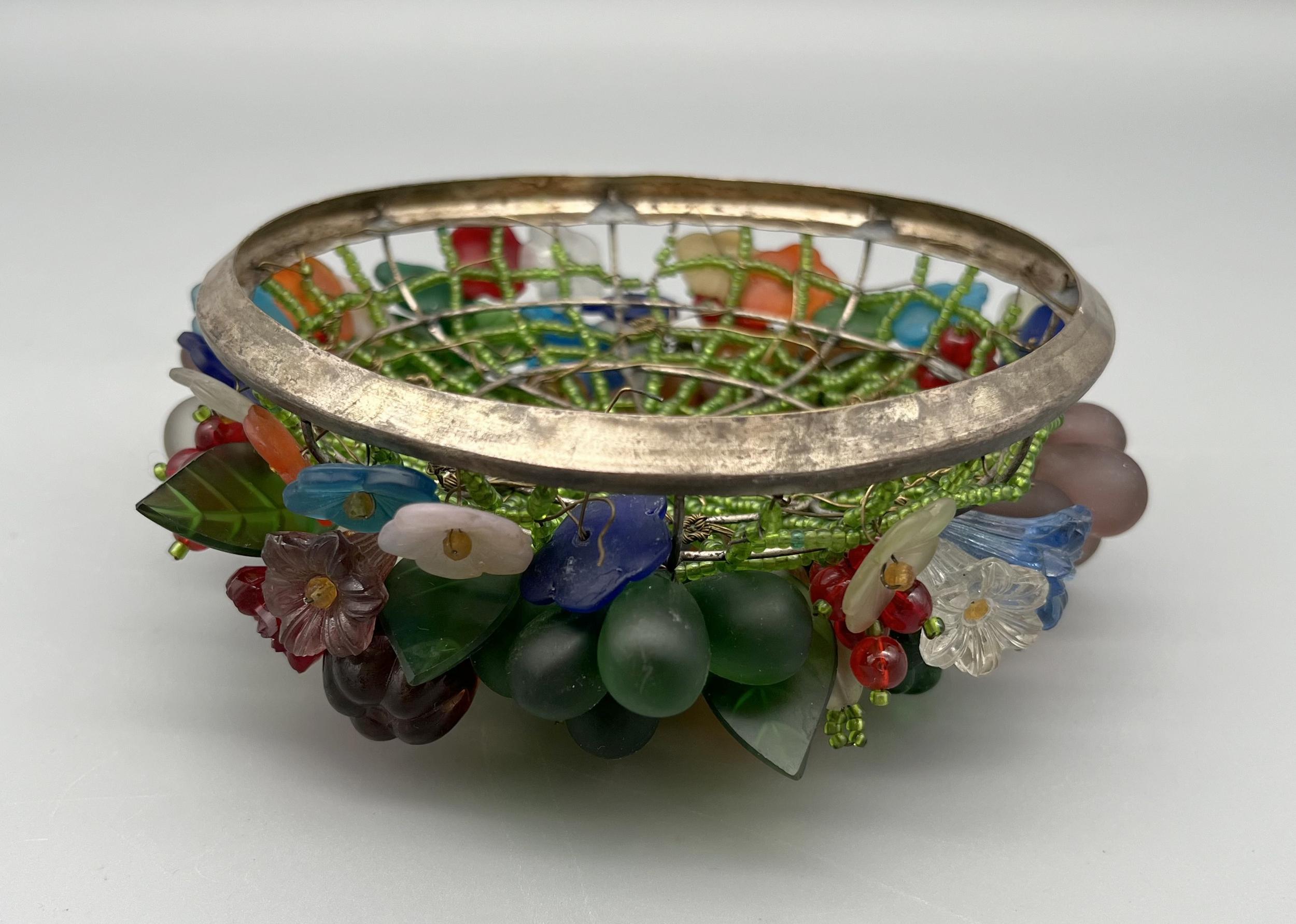 Plated Illuminated fruit basket, Paris, France, circa 1970 For Sale