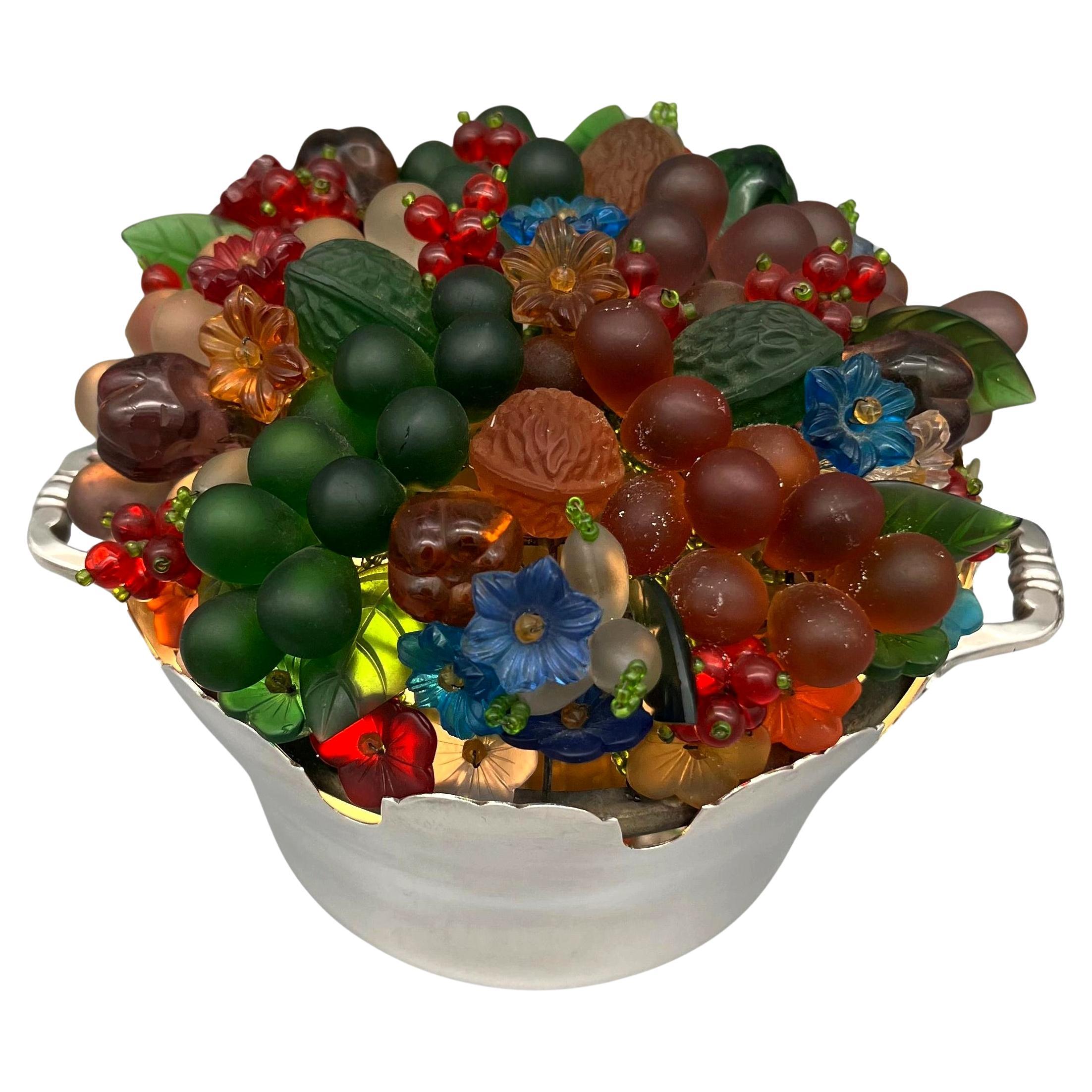 Illuminated fruit basket, Paris, France, circa 1970 For Sale