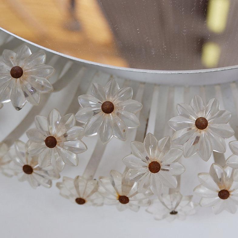 Mid-20th Century Illuminated Glass Flower Mirror by Emil Stejnar for Rupert Nikoll, 1960s For Sale
