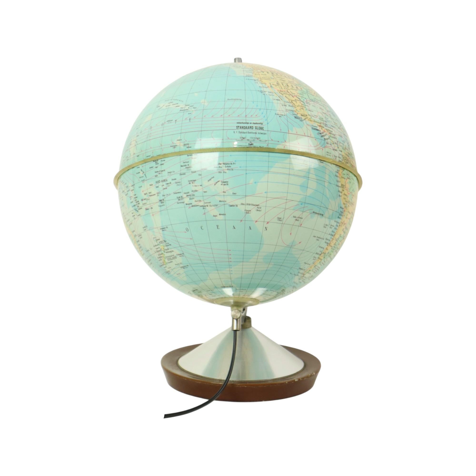 Illuminated Globe Lamp 1965 Standard Globe Dutch Gdp Italy For Sale 4