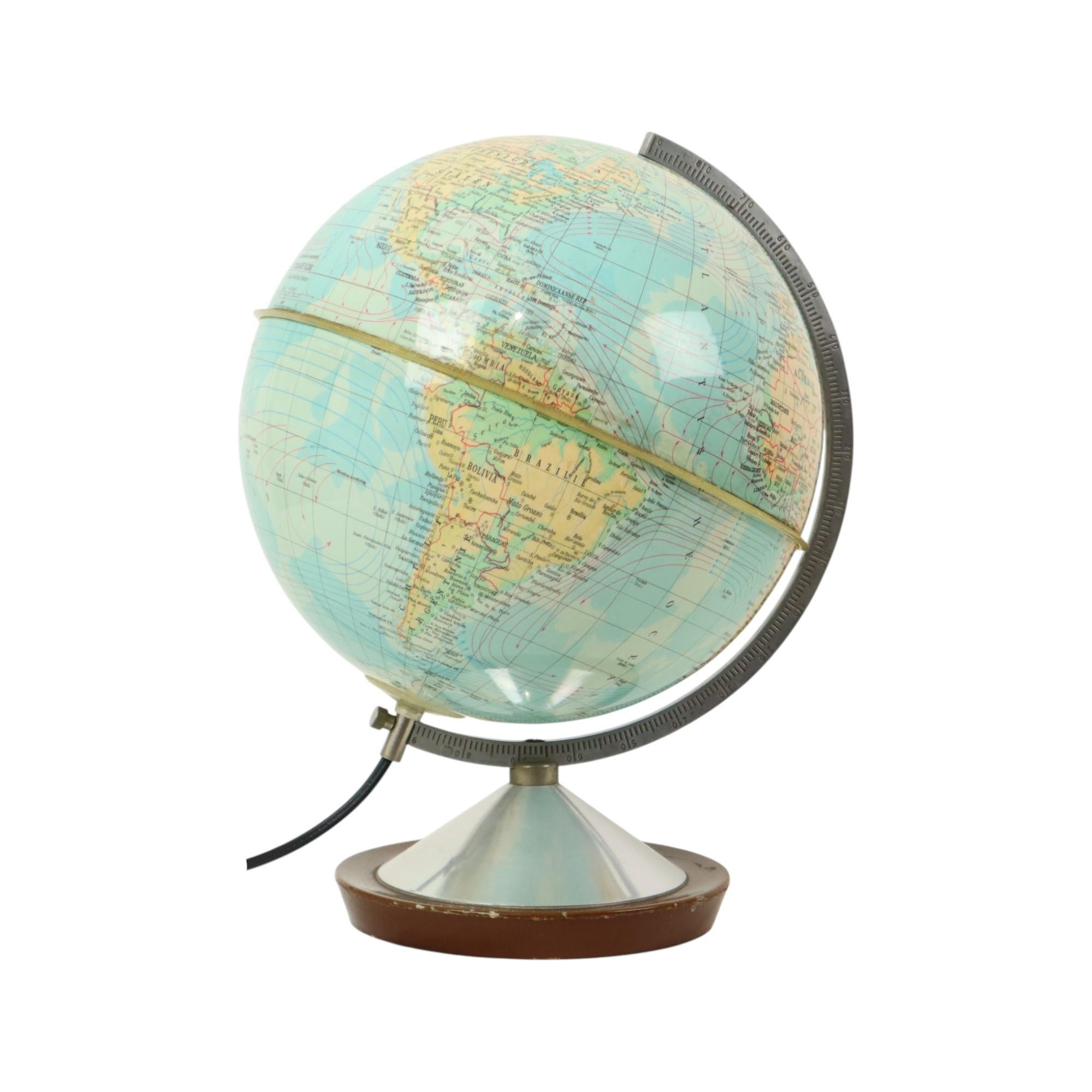 Illuminated Globe Lamp 1965 Standard Globe Dutch Gdp Italy In Good Condition For Sale In Poperinge, BE