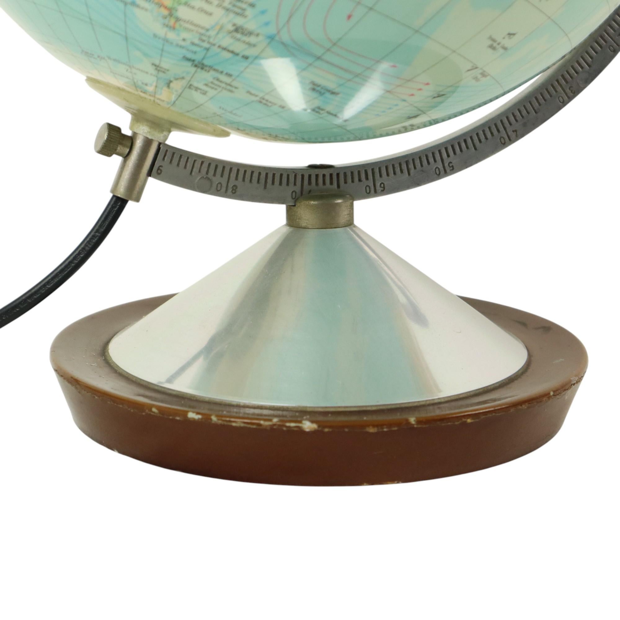 Mid-20th Century Illuminated Globe Lamp 1965 Standard Globe Dutch Gdp Italy For Sale