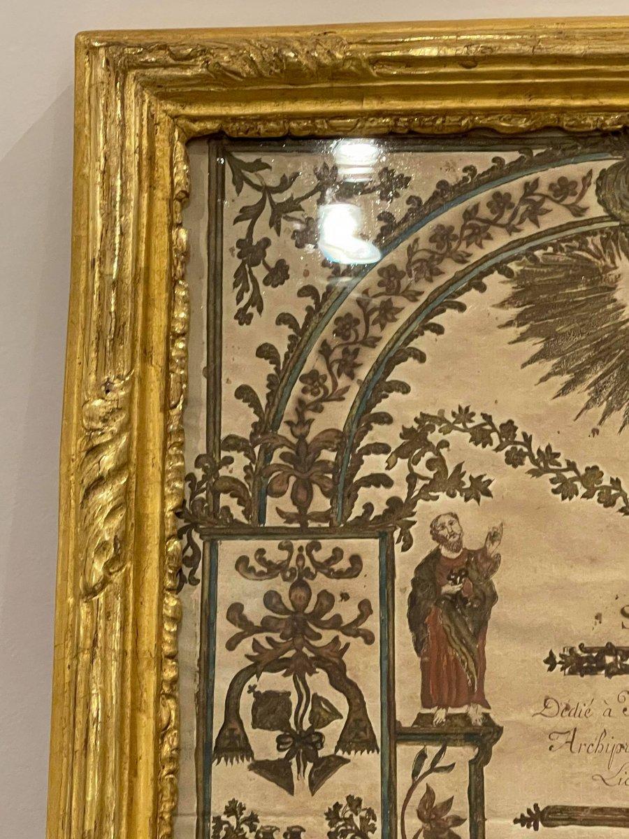 Illuminated Late 18th Century, Golden Frame with Gold Leaf For Sale 1
