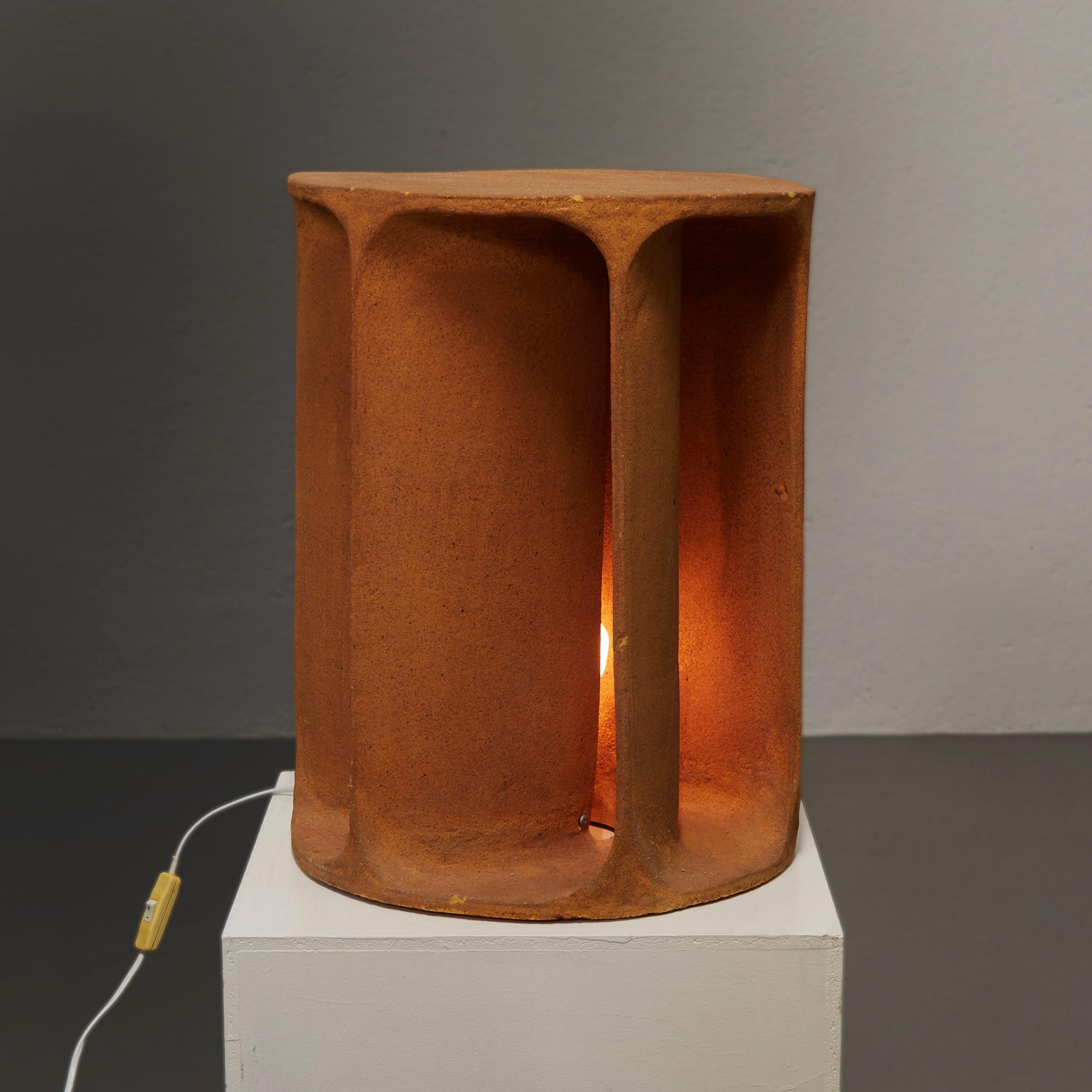 Brutalist Illuminated Lighting Sculpture or Table Lamp by Guy Bareff, France c. 1970 For Sale