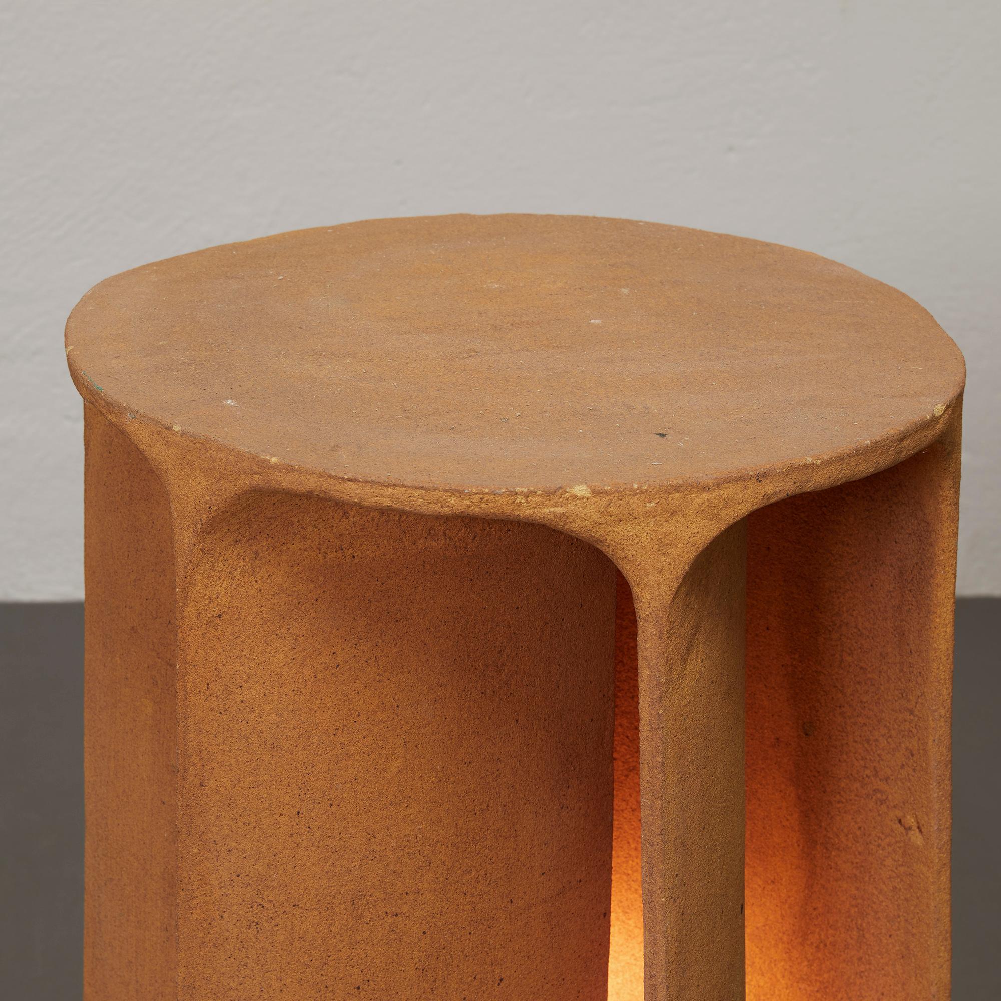 Earthenware Illuminated Lighting Sculpture or Table Lamp by Guy Bareff, France c. 1970 For Sale