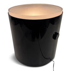Illuminated Lucite Drum Table by Karl Springer