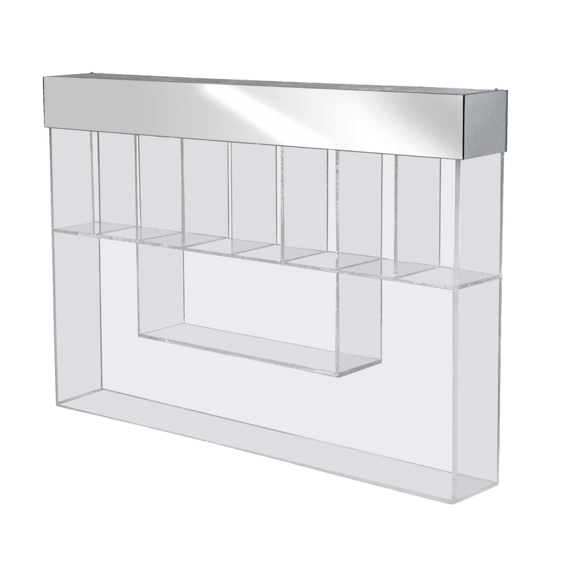 Illuminated Lucite Wall-Mounted Display Shelf For Sale
