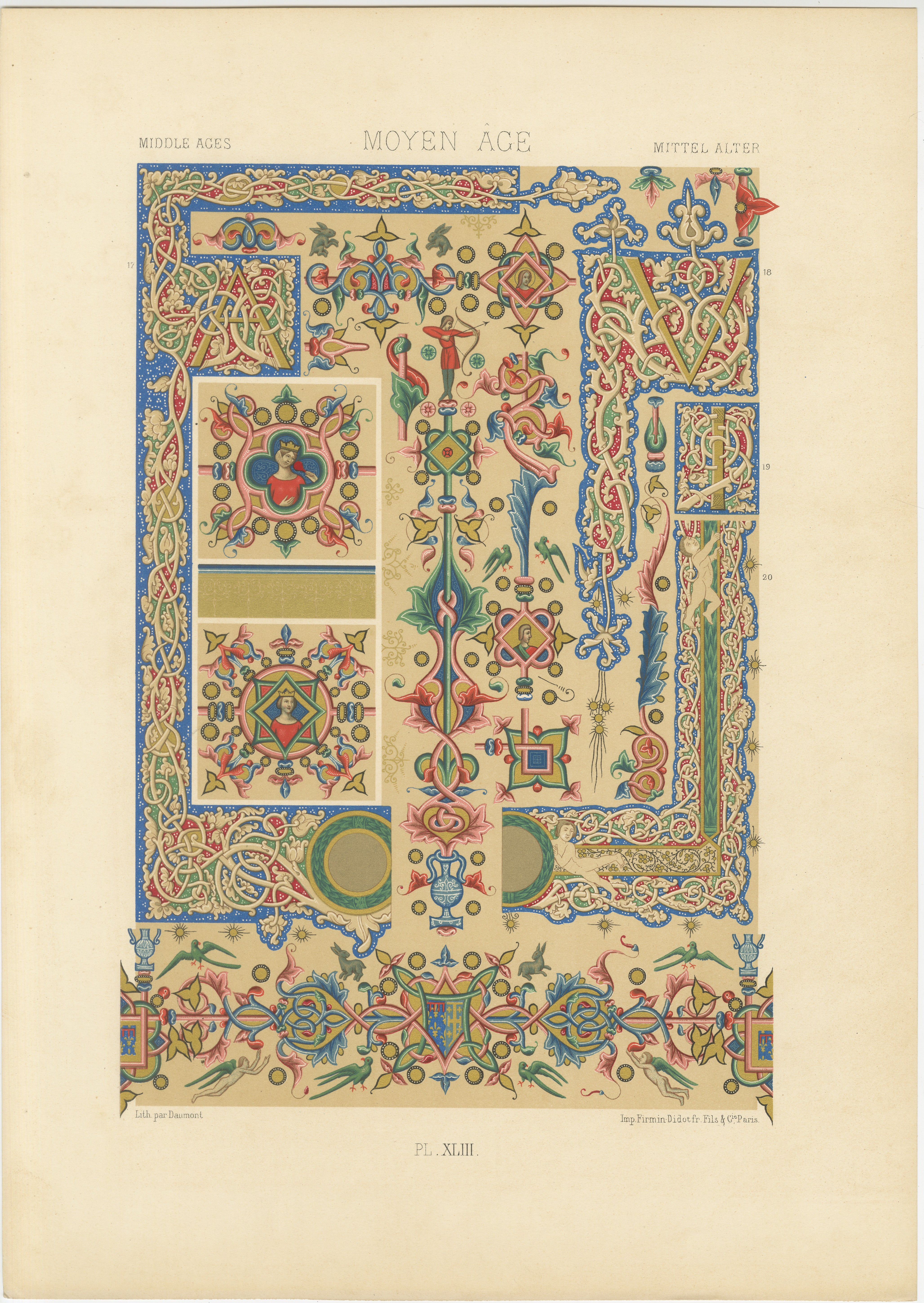 Illuminated Manuscript Ornament – Middle Ages Decorative Borders and Motifs 1869