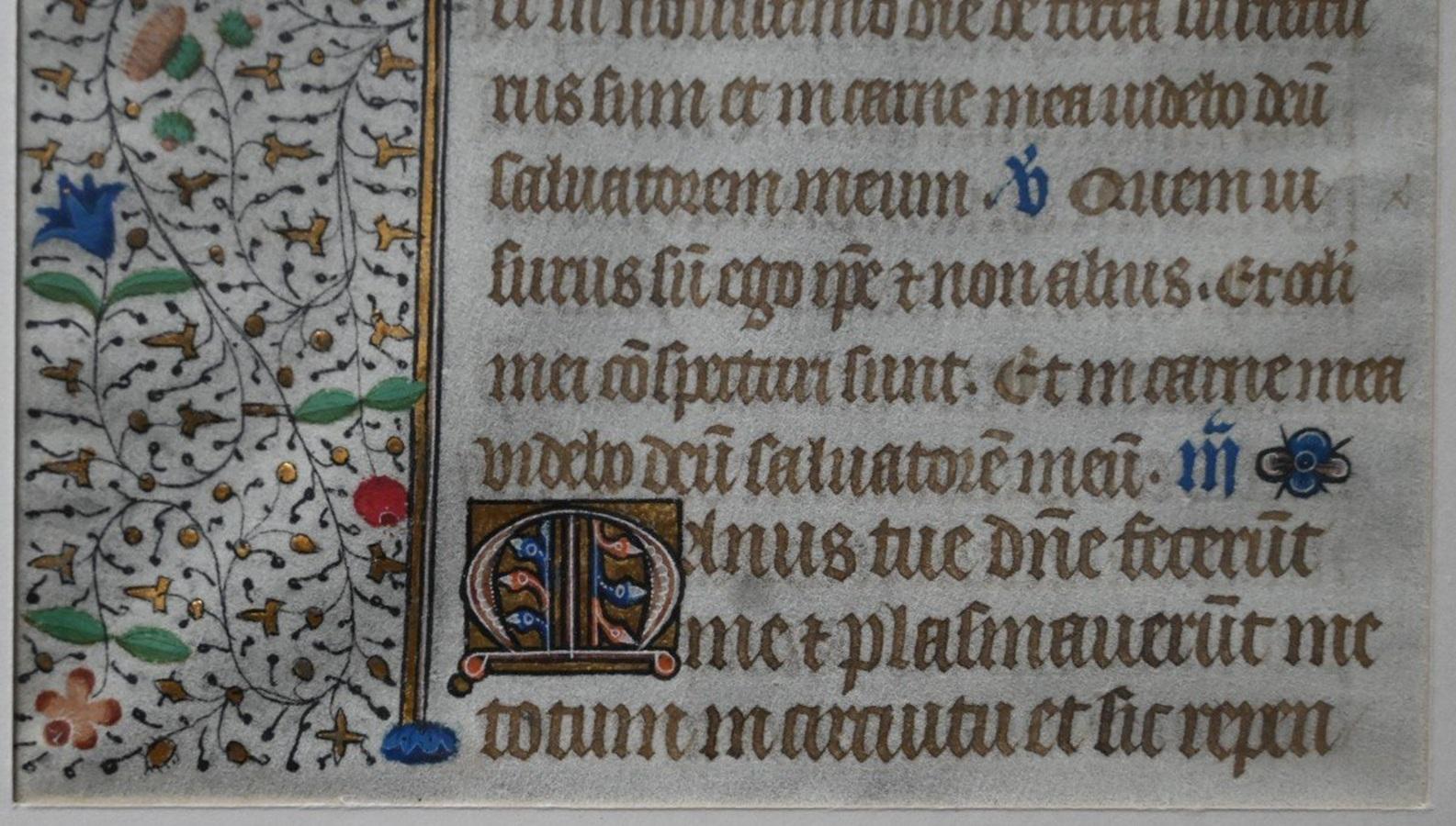 XVIIIe siècle et antérieur Parchemin de manuscrit enluminé, période gothique, 15e siècle en vente