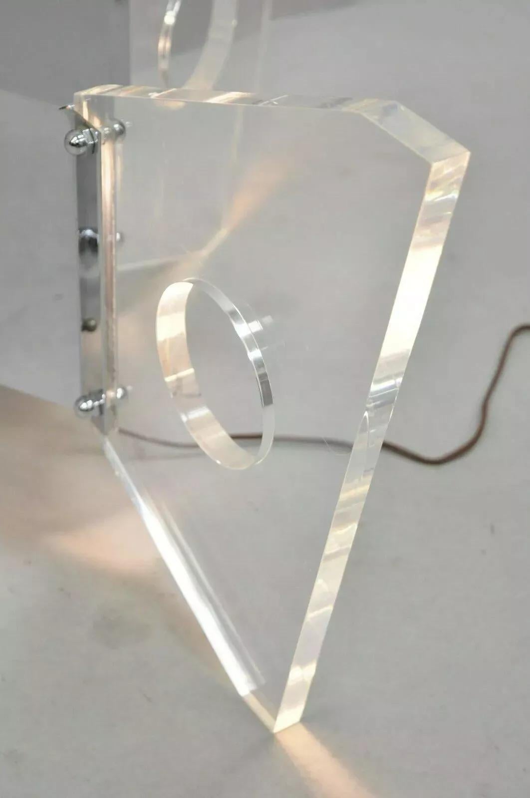 Chrome Base de table basse papillon moderne en lucite et chrome du milieu du siècle dernier en vente
