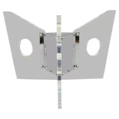 Beleuchteter Mid-Century Modern-Couchtischsockel aus Lucite und Chrom mit Schmetterlingsmotiv