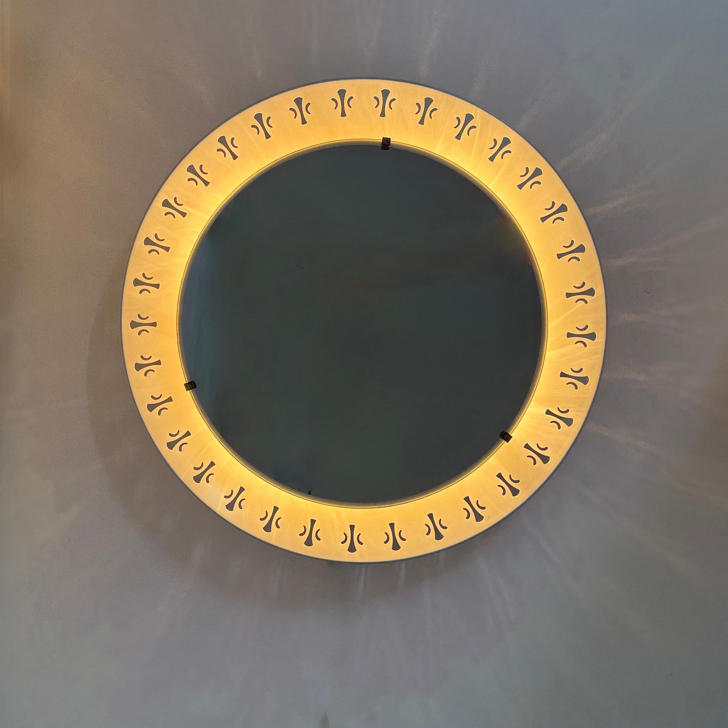 Miroir lumineux par Ernest Igl pour Hillebrand , 1970 Bon état - En vente à Delft, NL