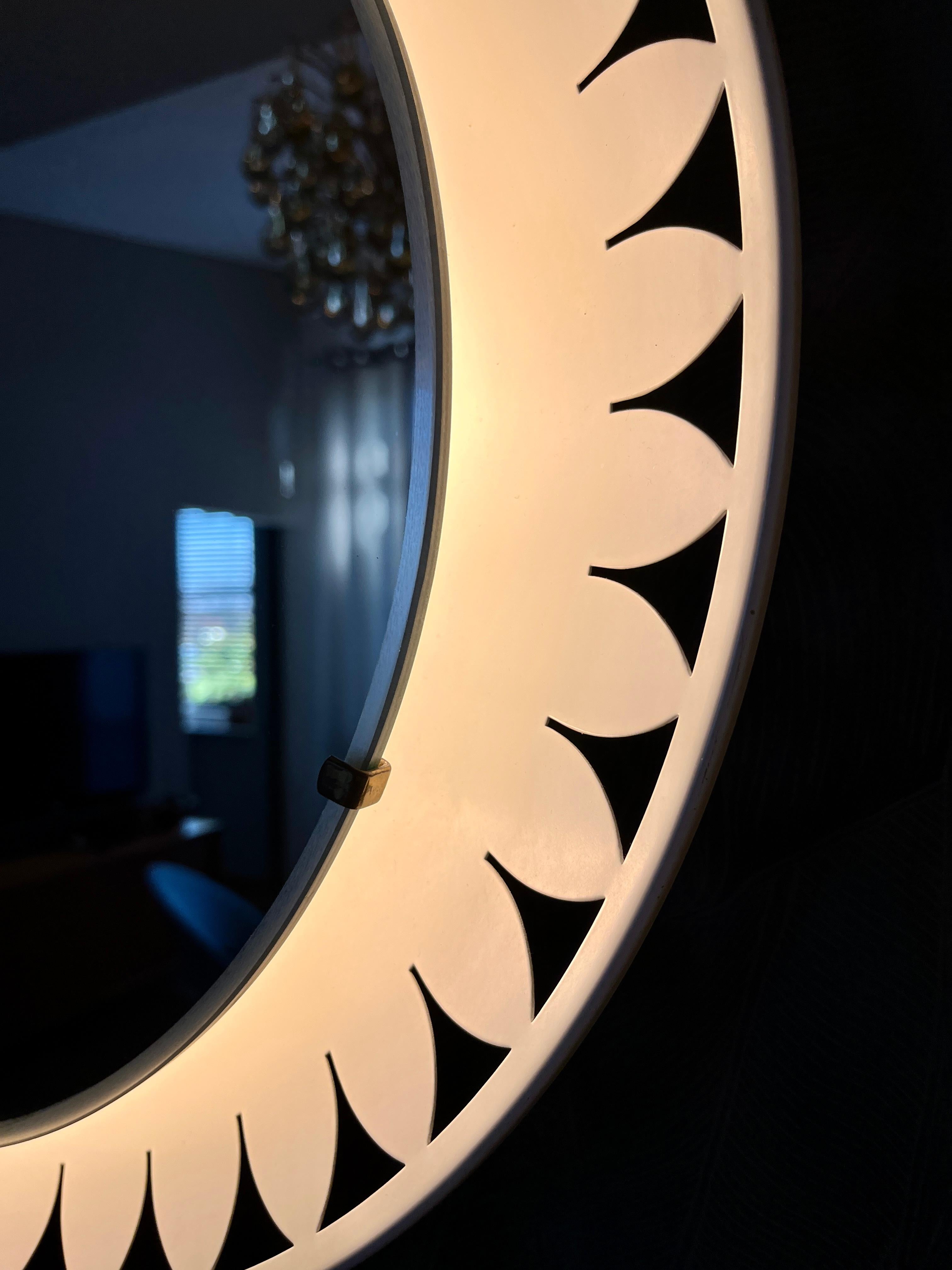 German Illuminated mirror by Ernest Igl for Hillebrand For Sale