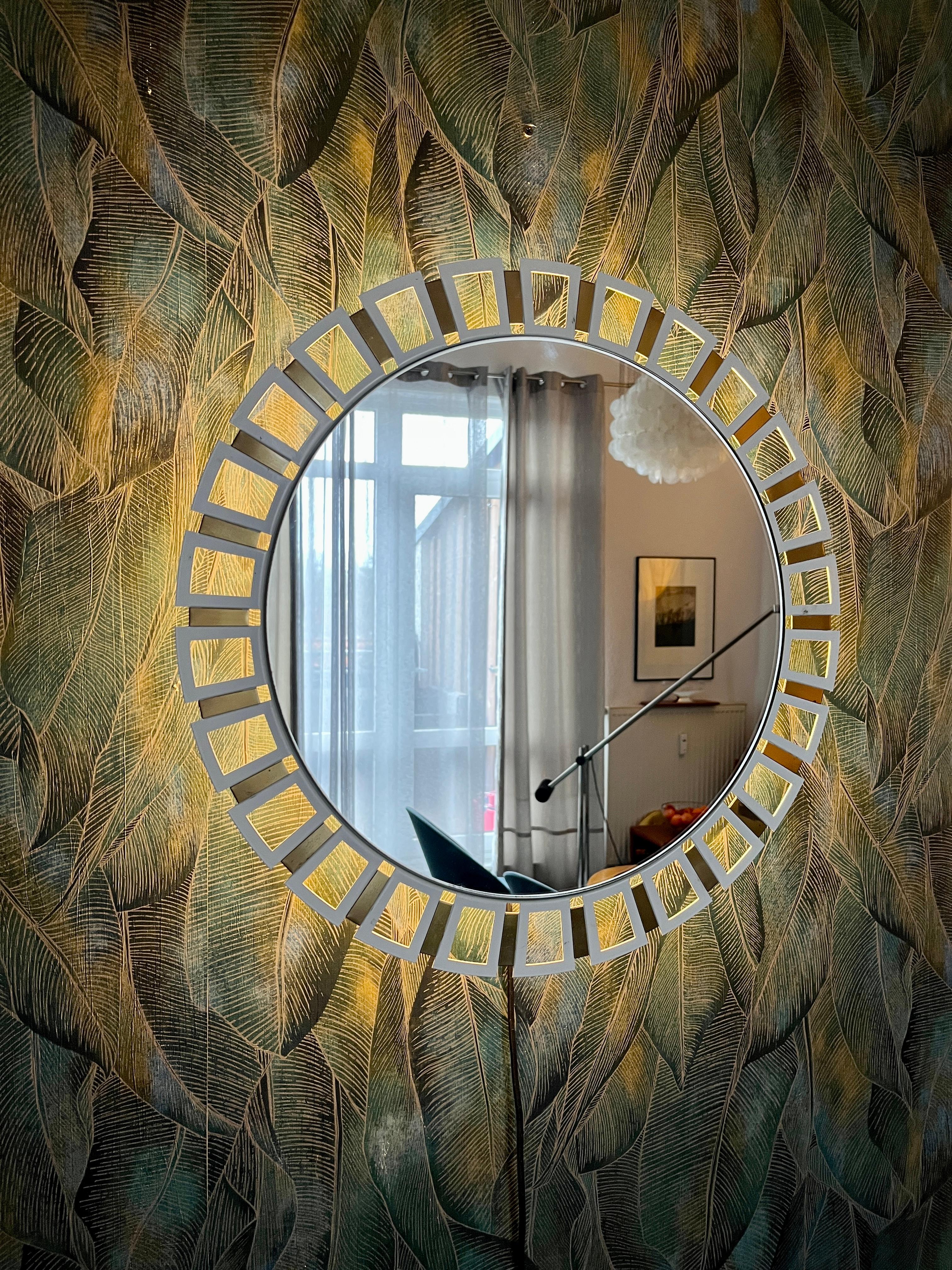 Mirror Illuminated mirror by Ernest Igl for Hillebrand For Sale