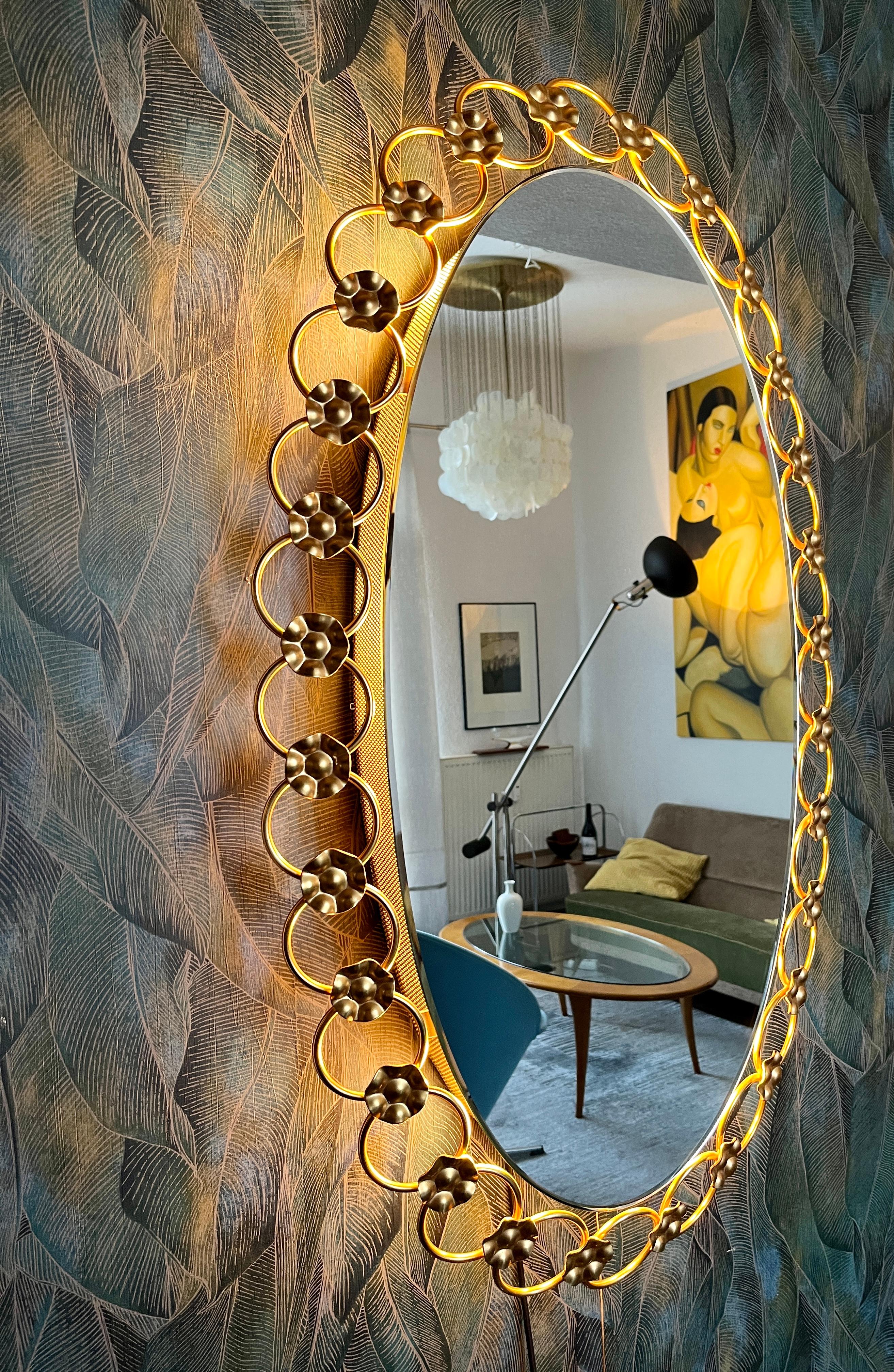 Mirror Illuminated mirror by Flabeg For Sale