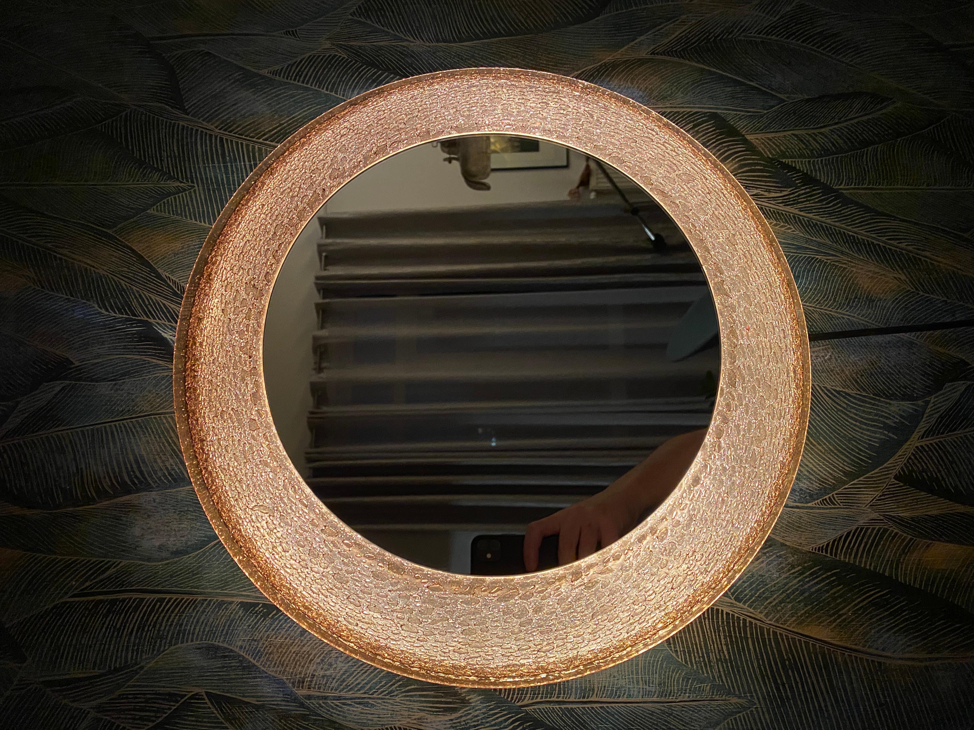Mid-Century Modern Miroir lumineux de Glashütten Limburg en vente