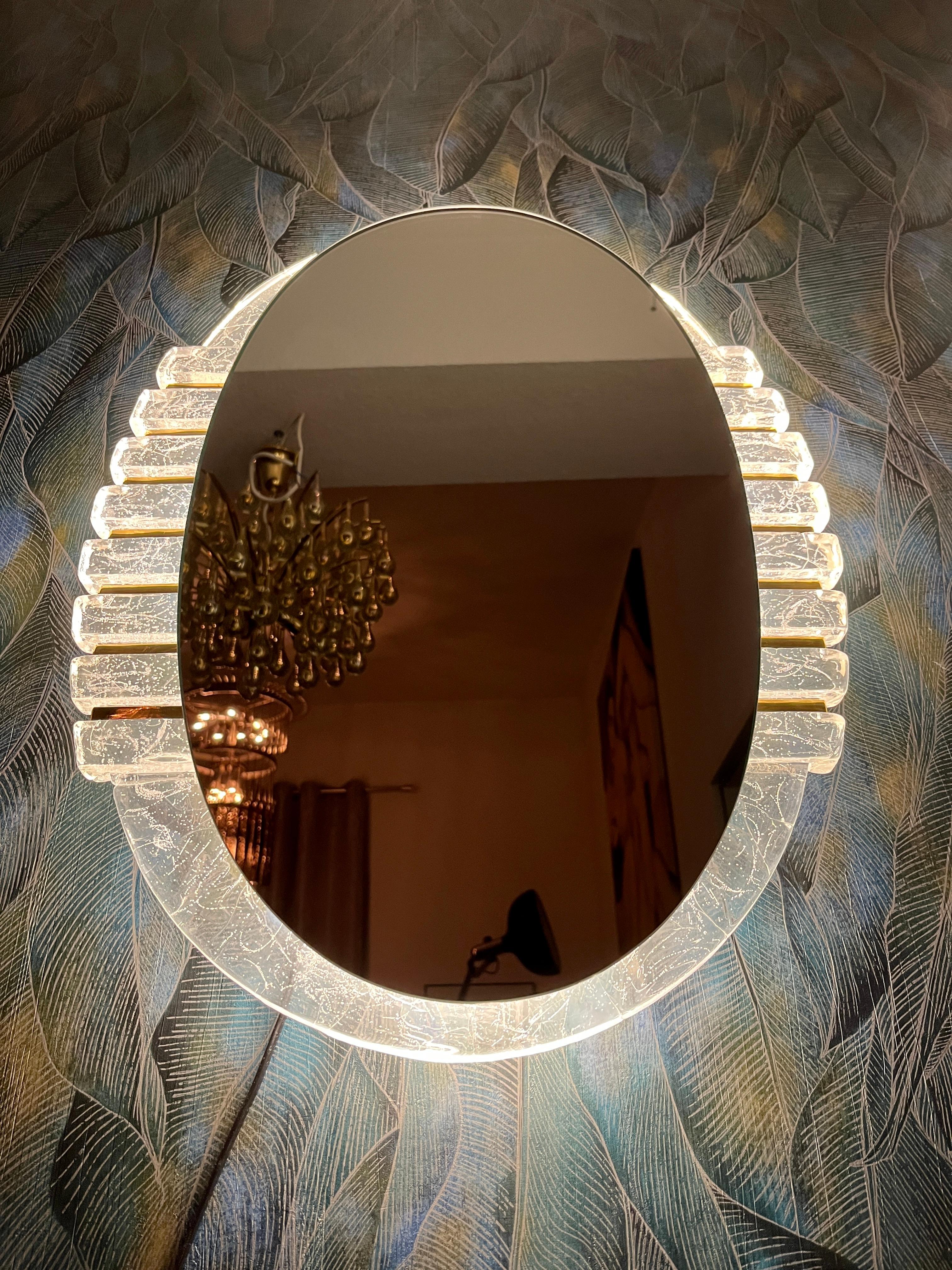 German Illuminated mirror by Hillebrand For Sale