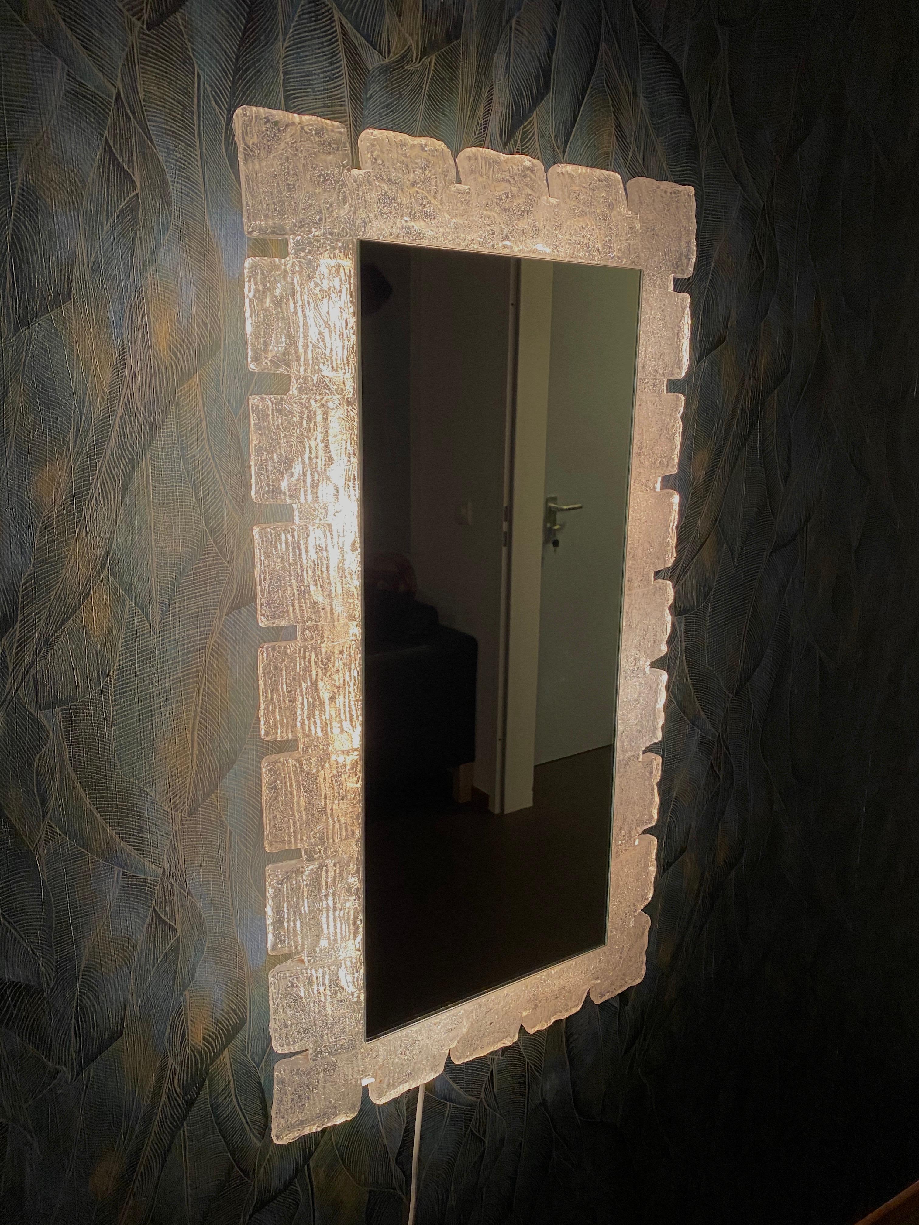 German Illuminated mirror by Hillebrand For Sale