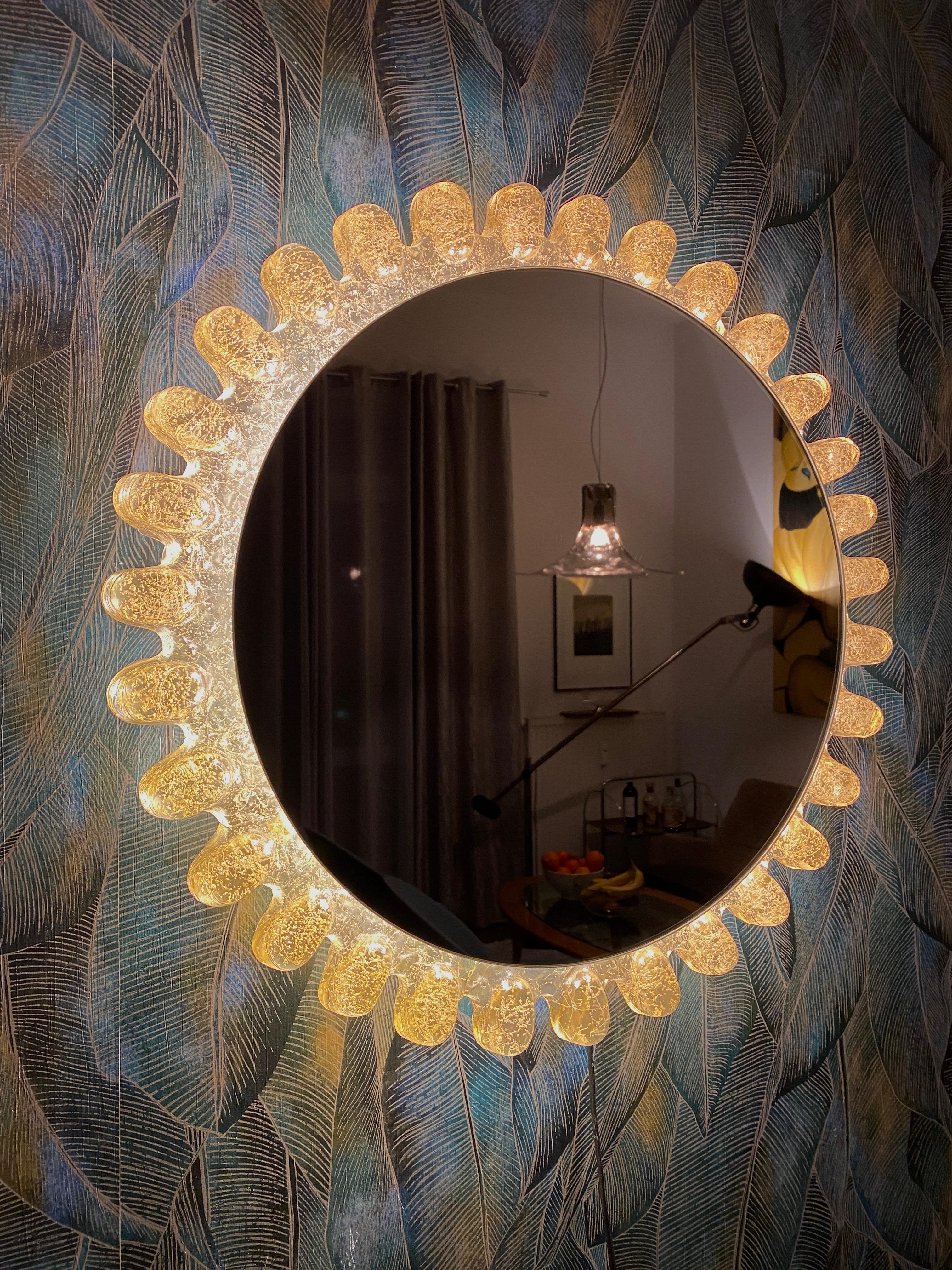 German Illuminated mirror by Hillebrand For Sale