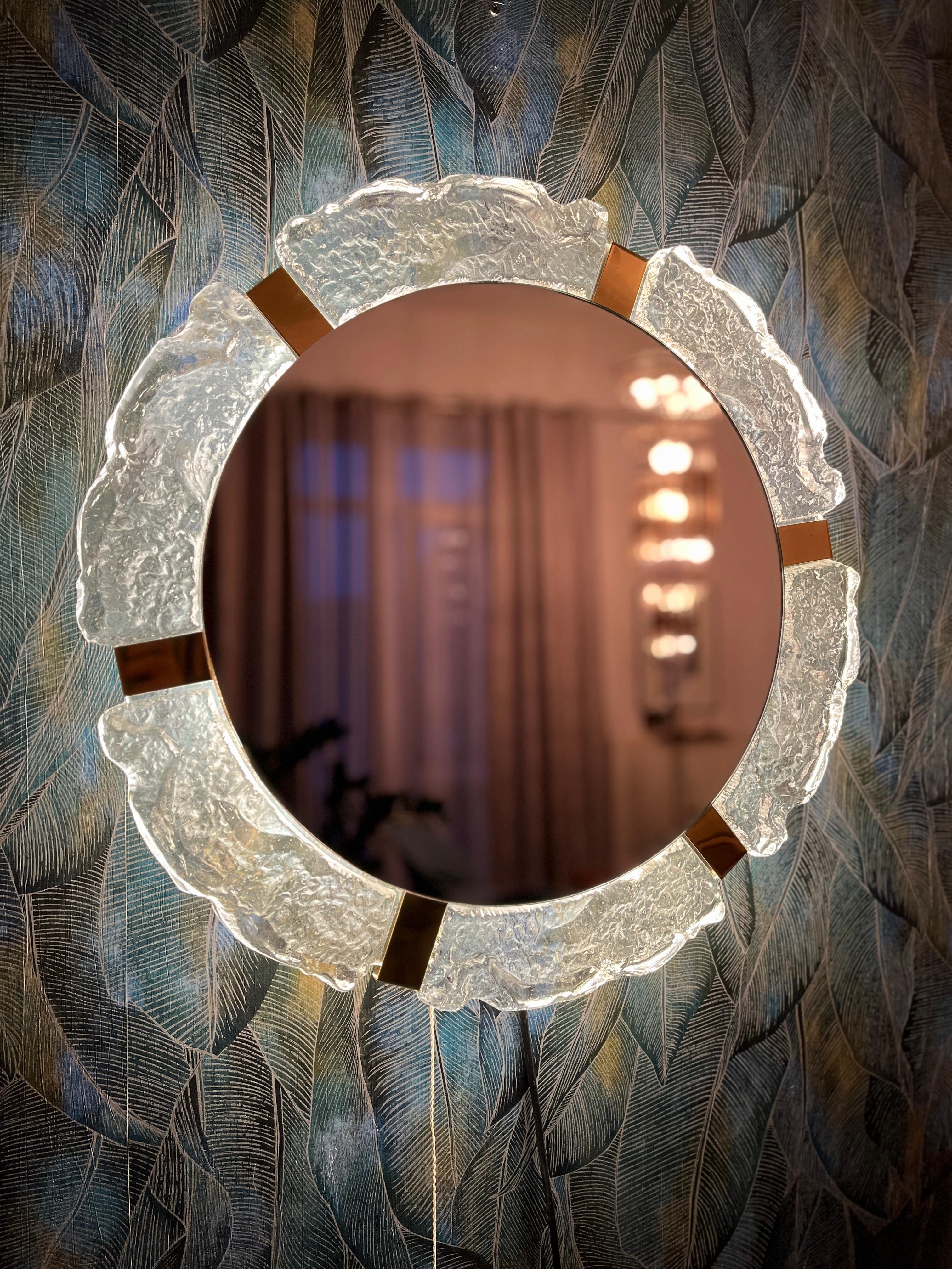 Fin du 20e siècle Miroir éclairé de Hillebrand en vente